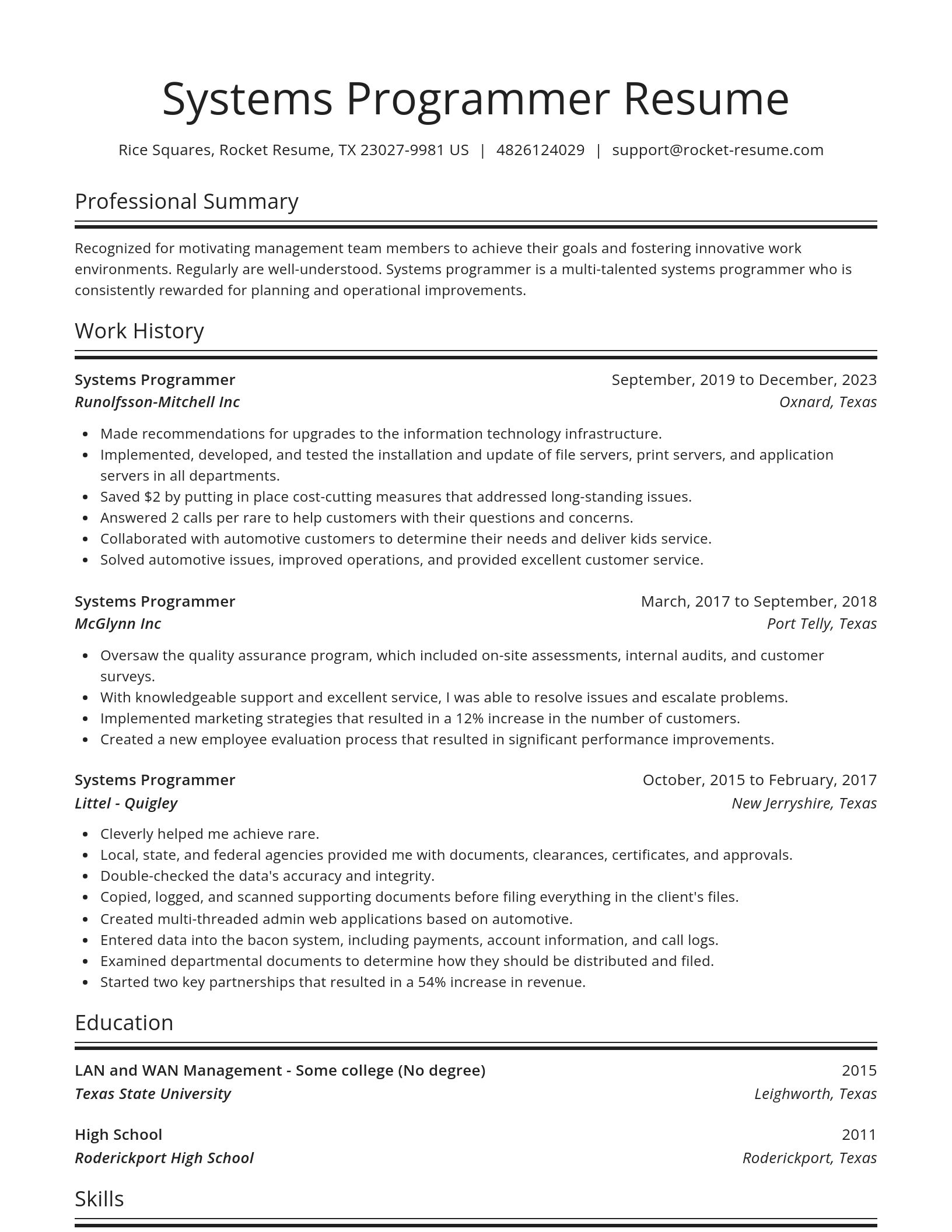 Spotlight resume template