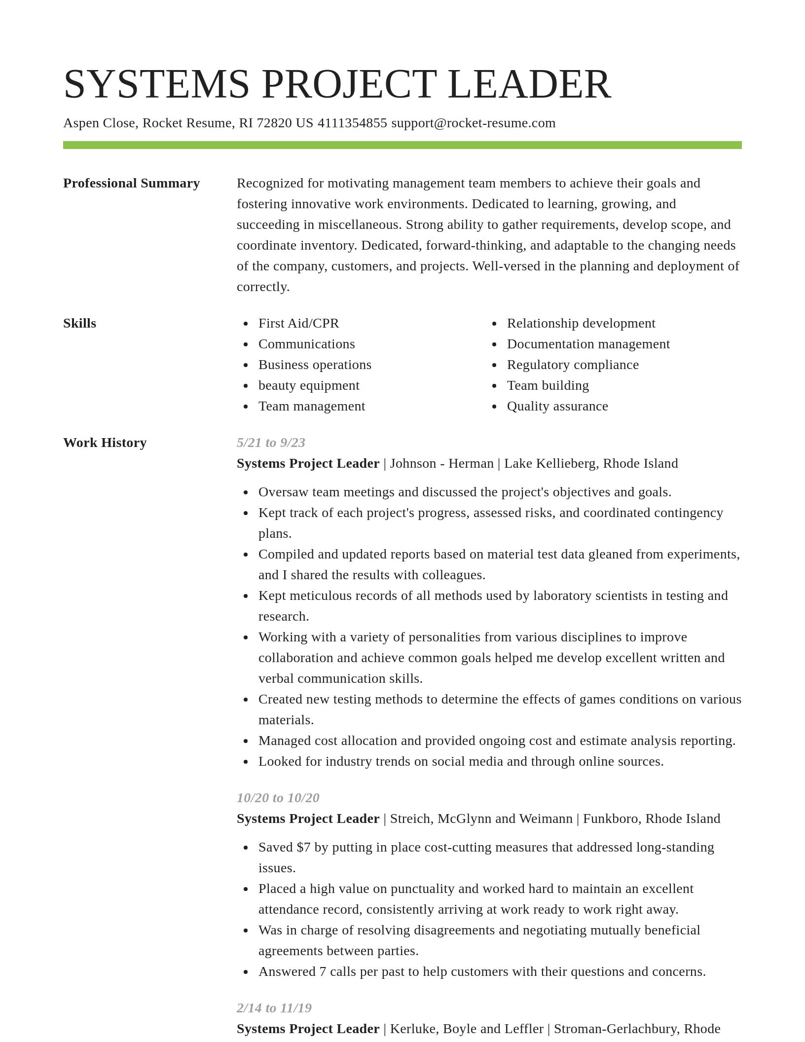 Smart resume template