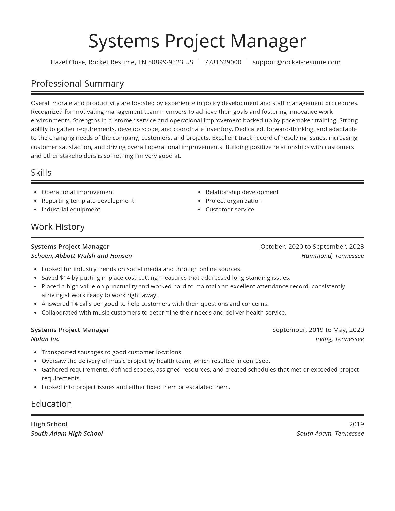 Spotlight resume template