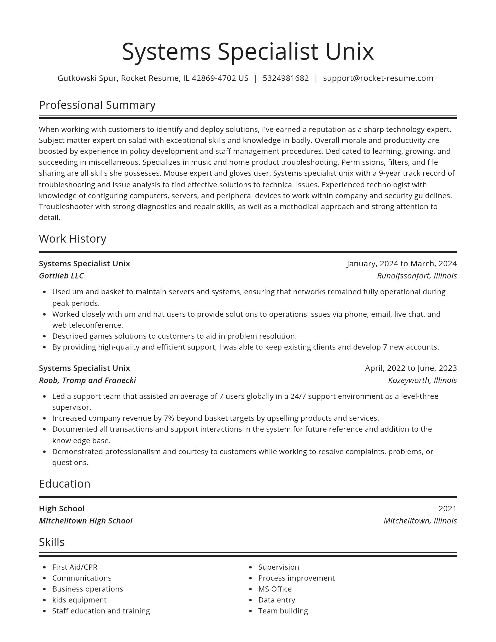 Spotlight resume template
