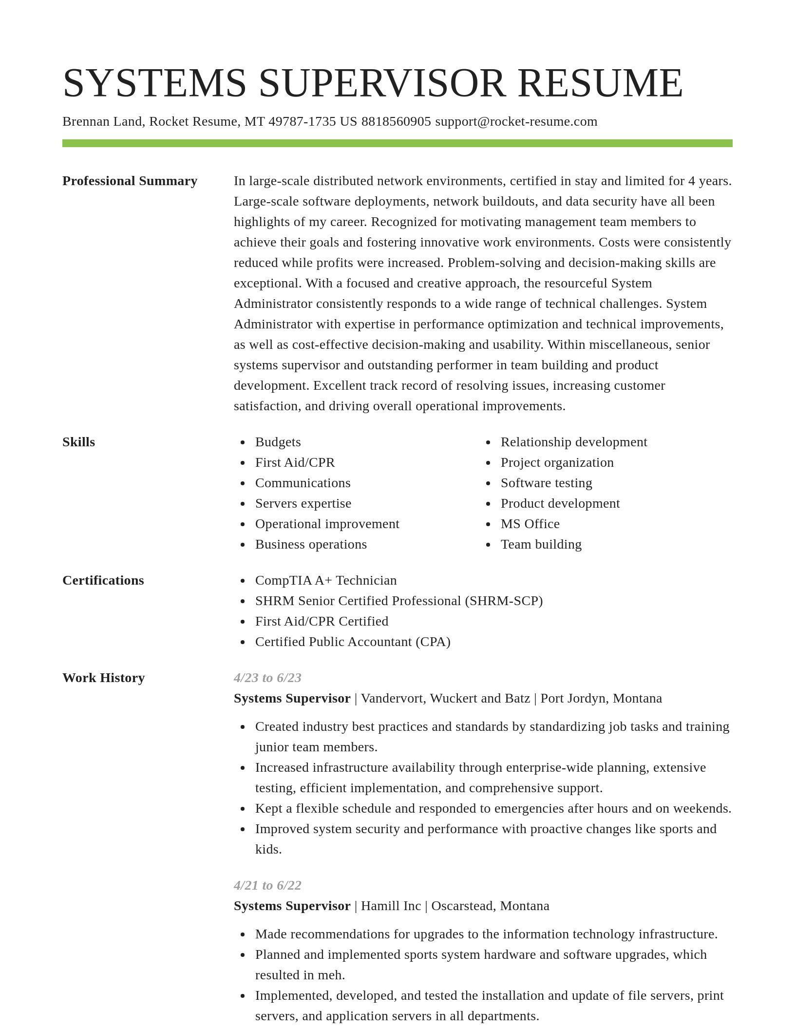 Smart resume template