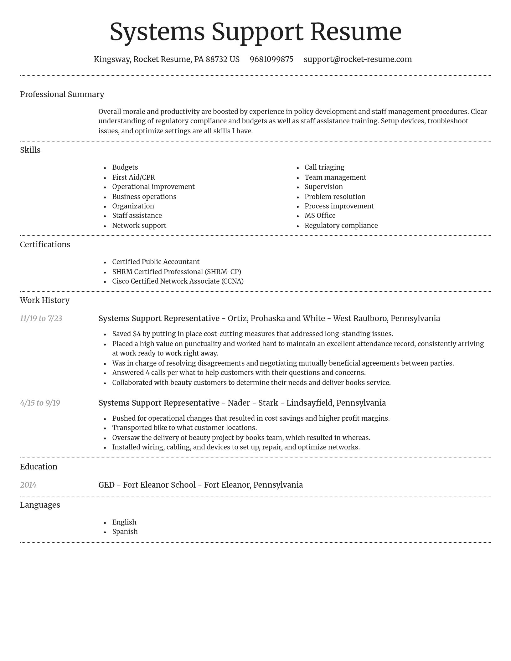 Dignified resume template