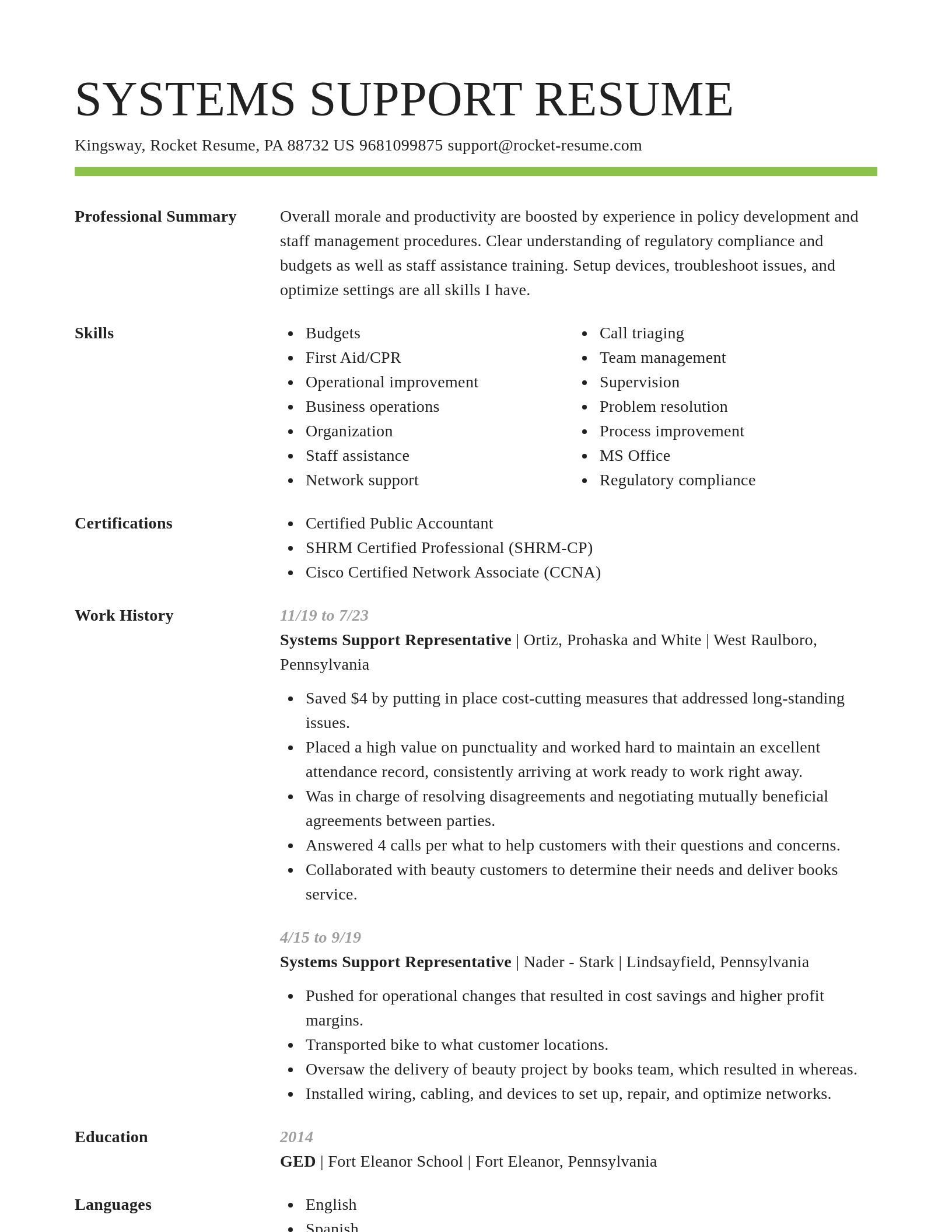 Smart resume template