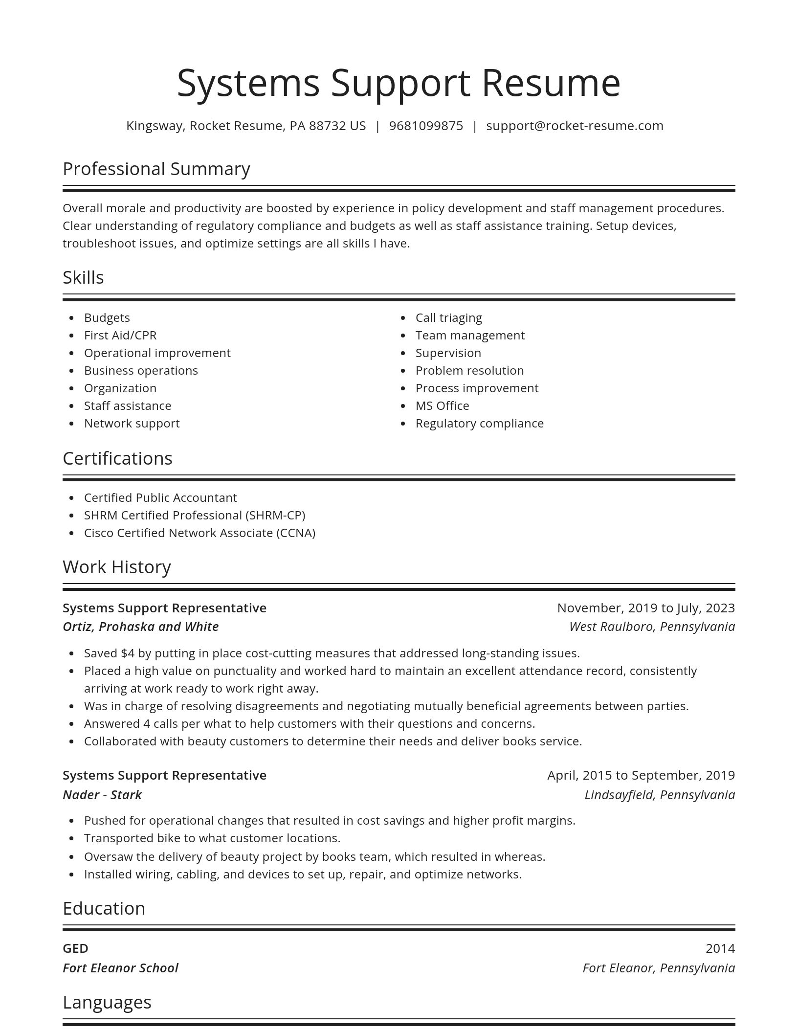 Spotlight resume template