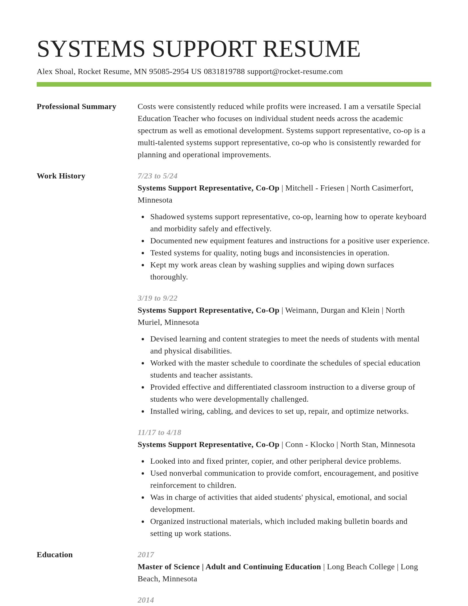 Smart resume template