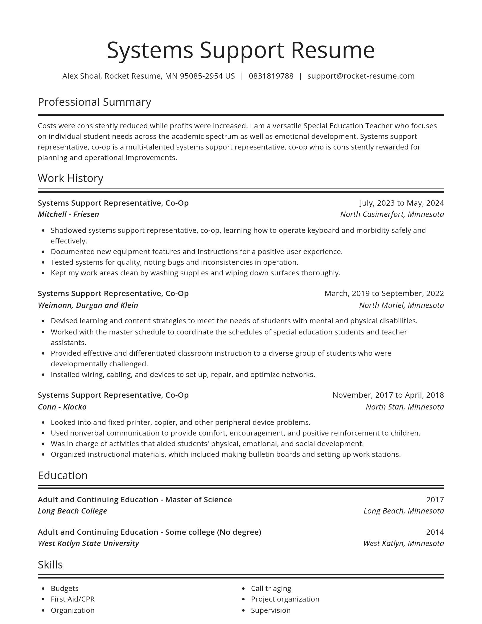 Spotlight resume template