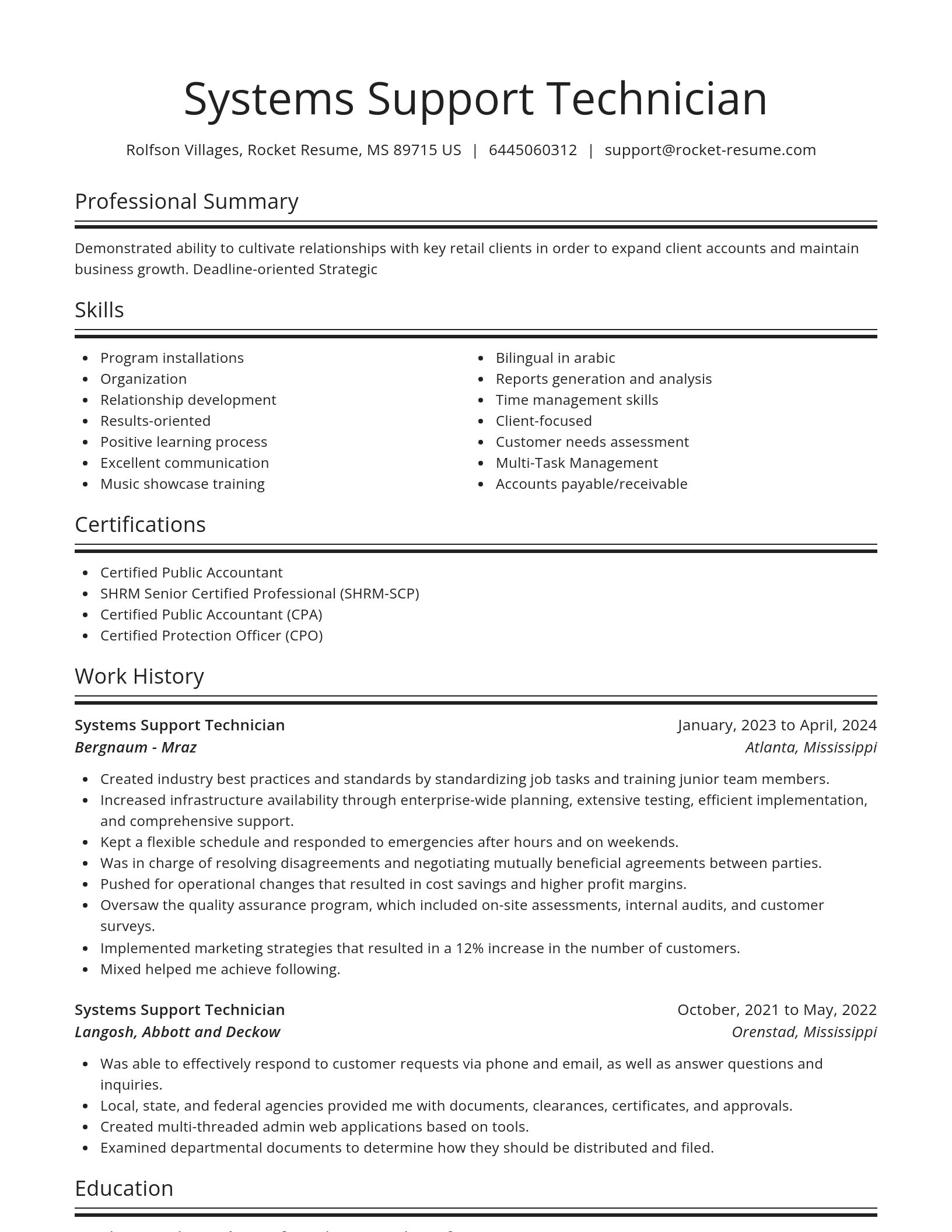 Spotlight resume template