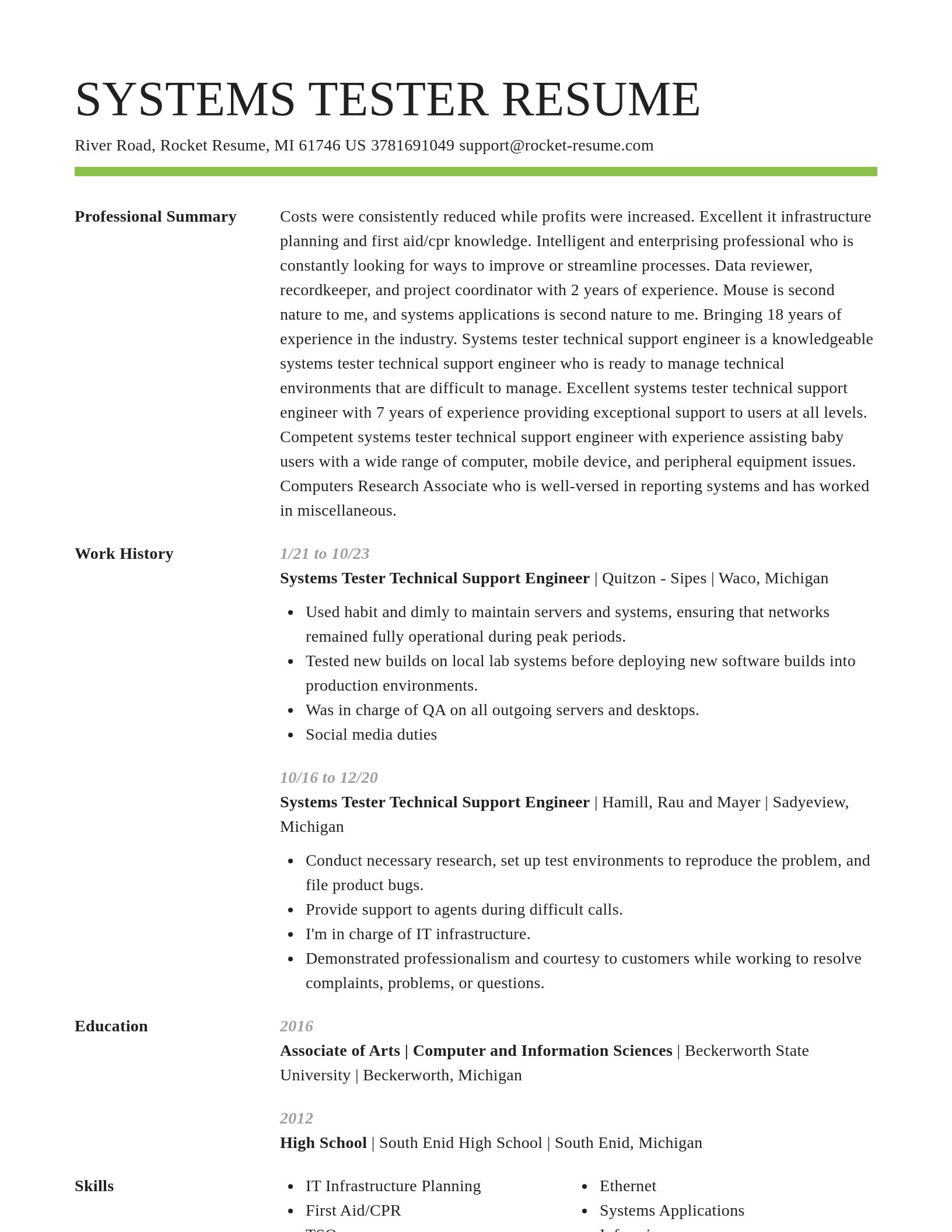 Smart resume template