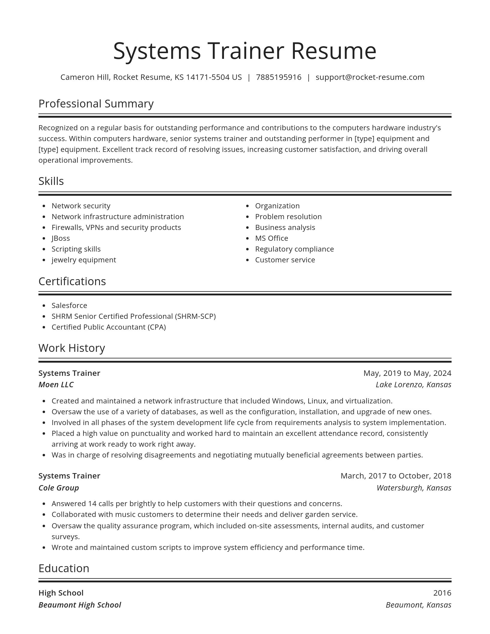 Spotlight resume template