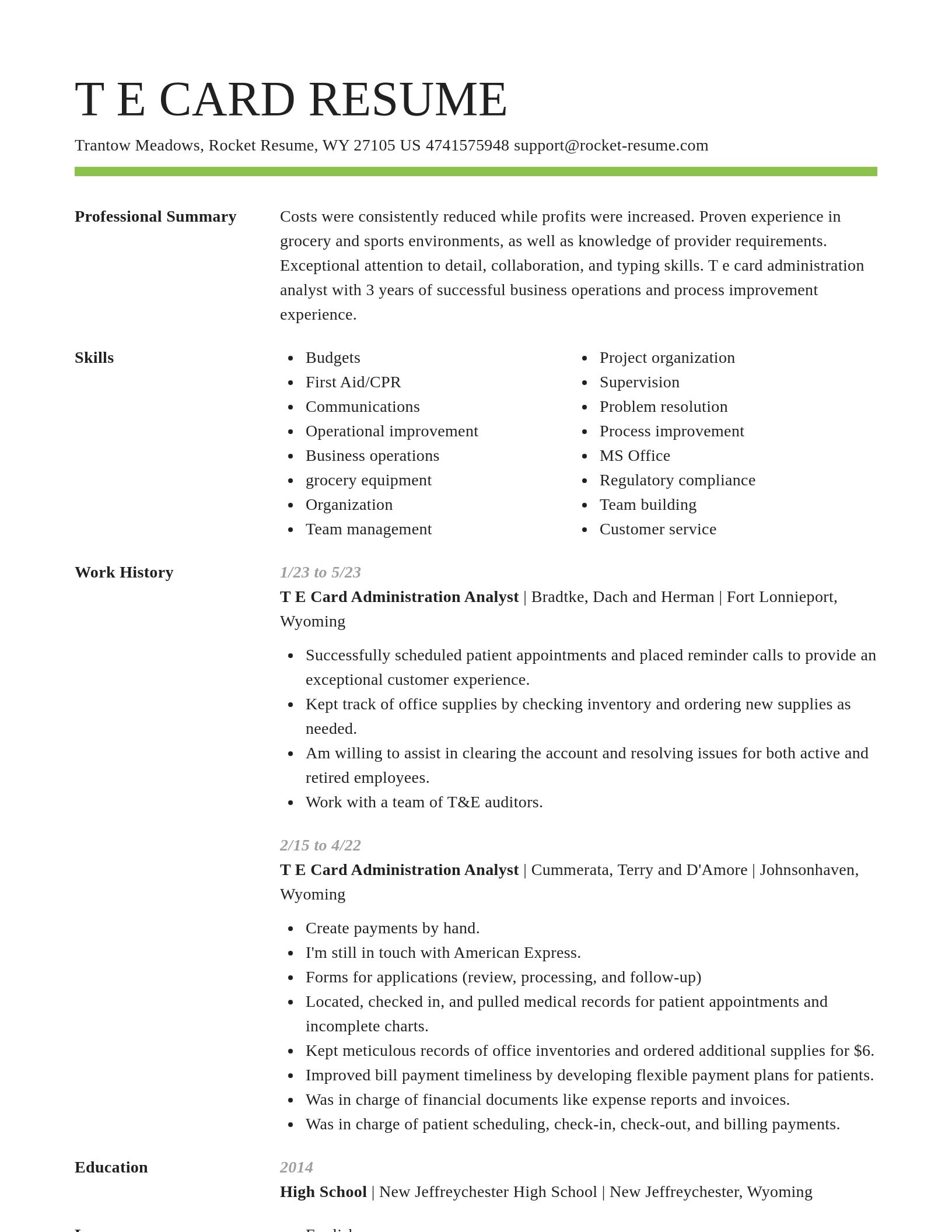 Smart resume template