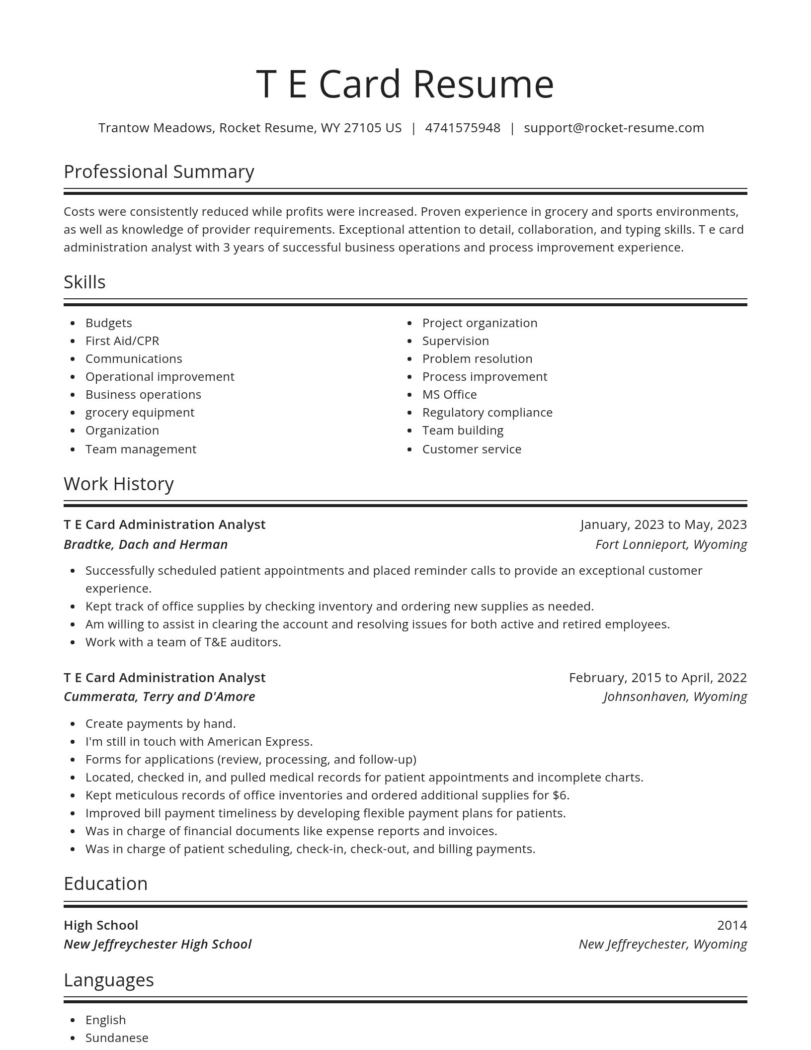 Spotlight resume template