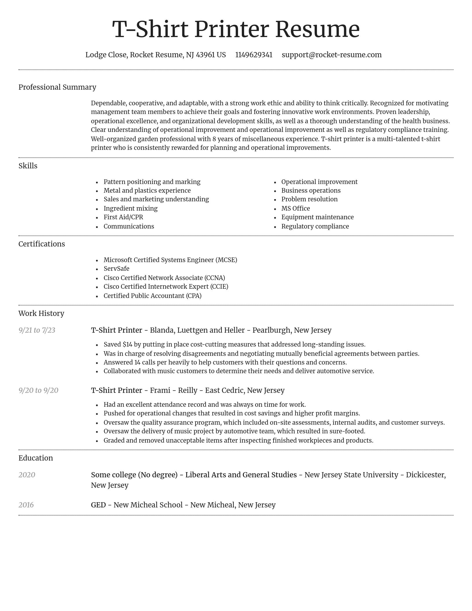 Dignified resume template
