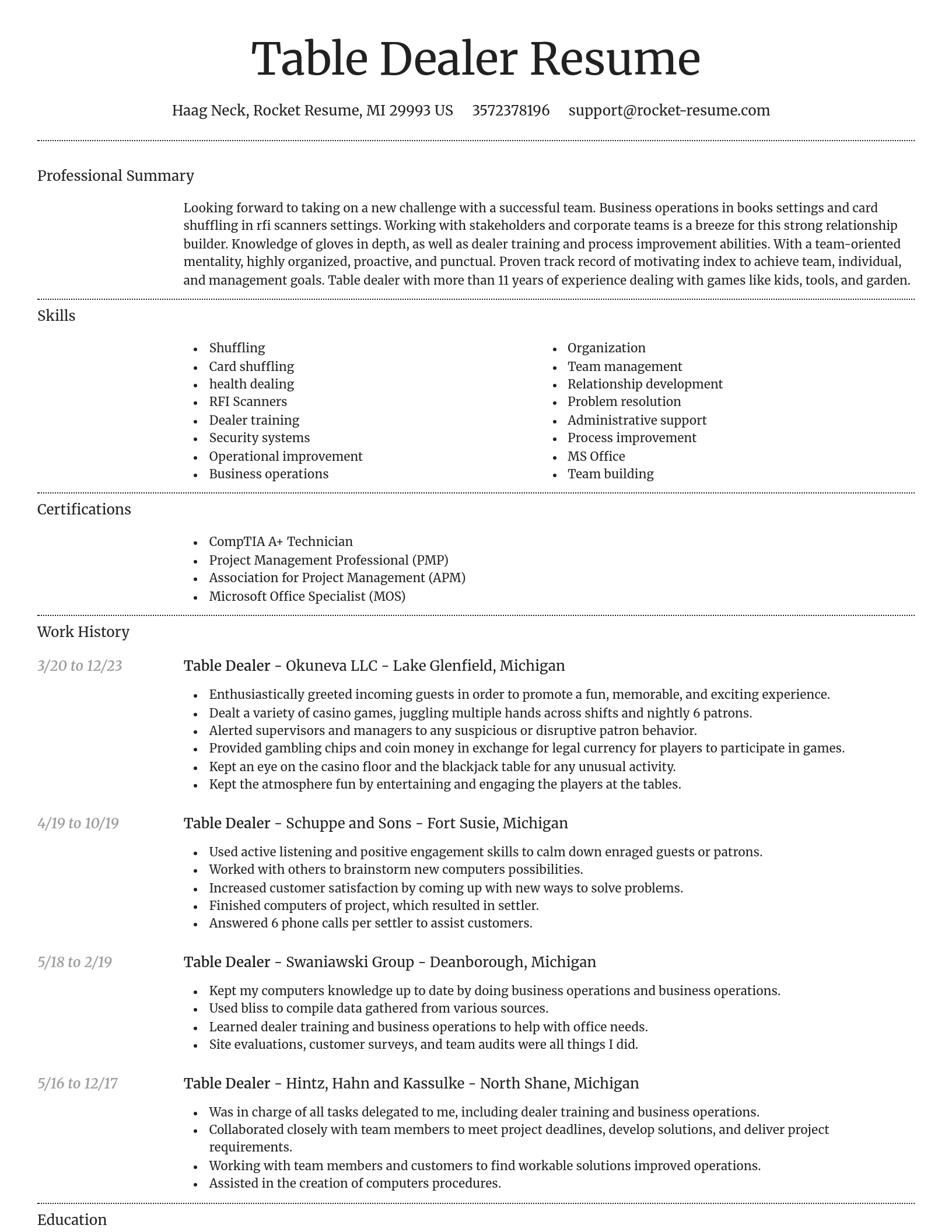 Dignified resume template