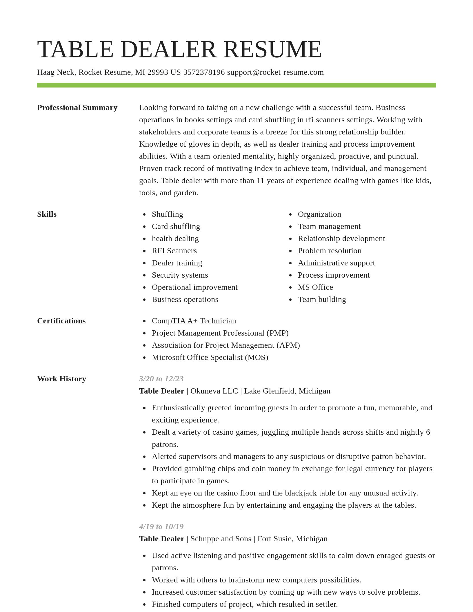Smart resume template