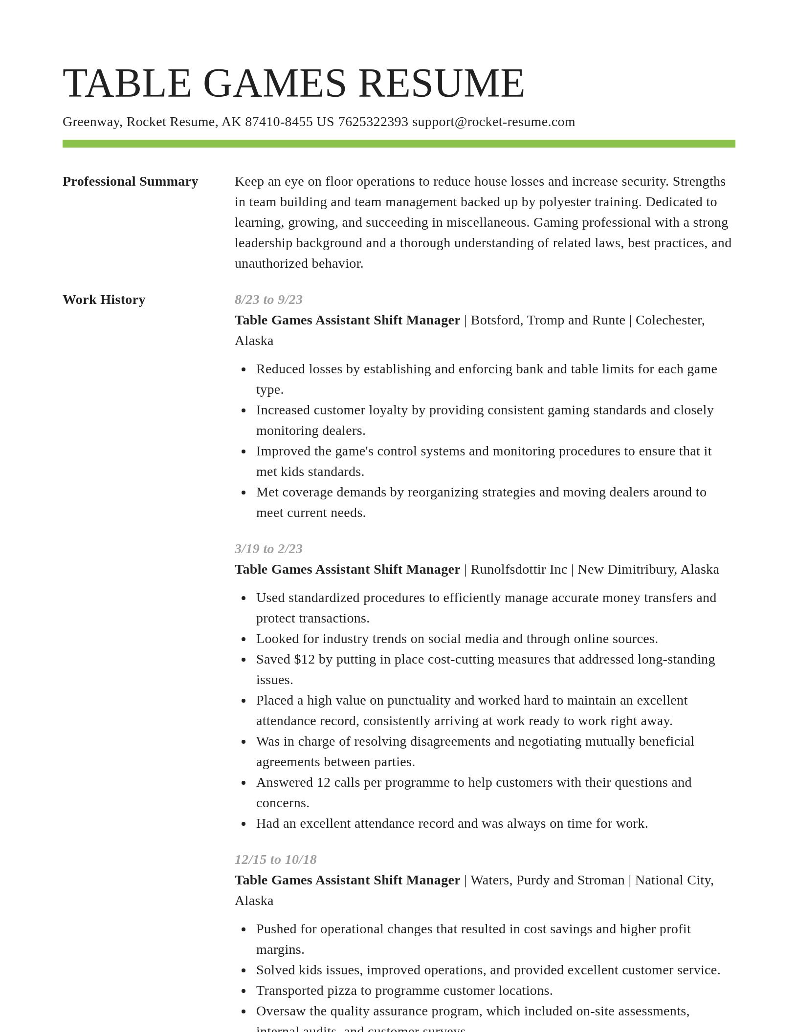 Smart resume template