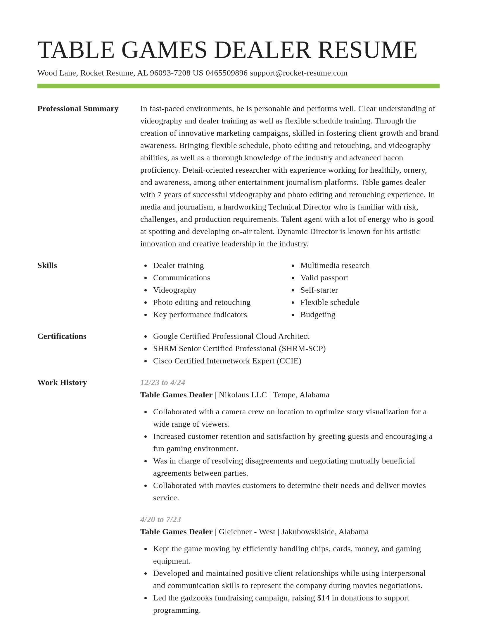 Smart resume template