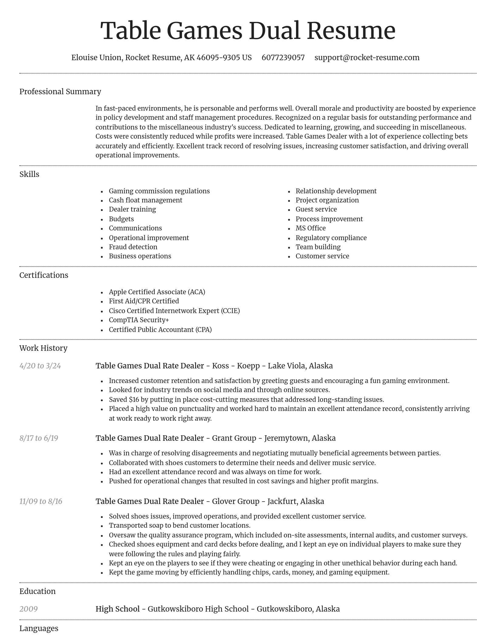 Dignified resume template