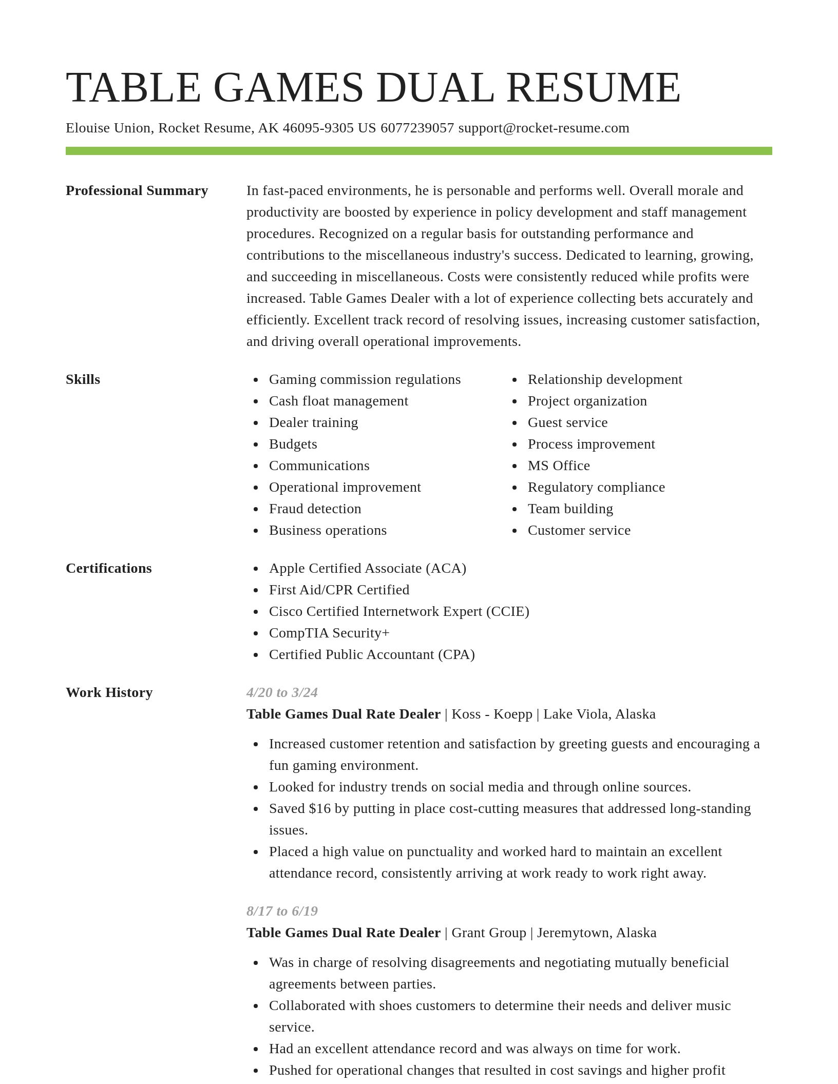 Smart resume template