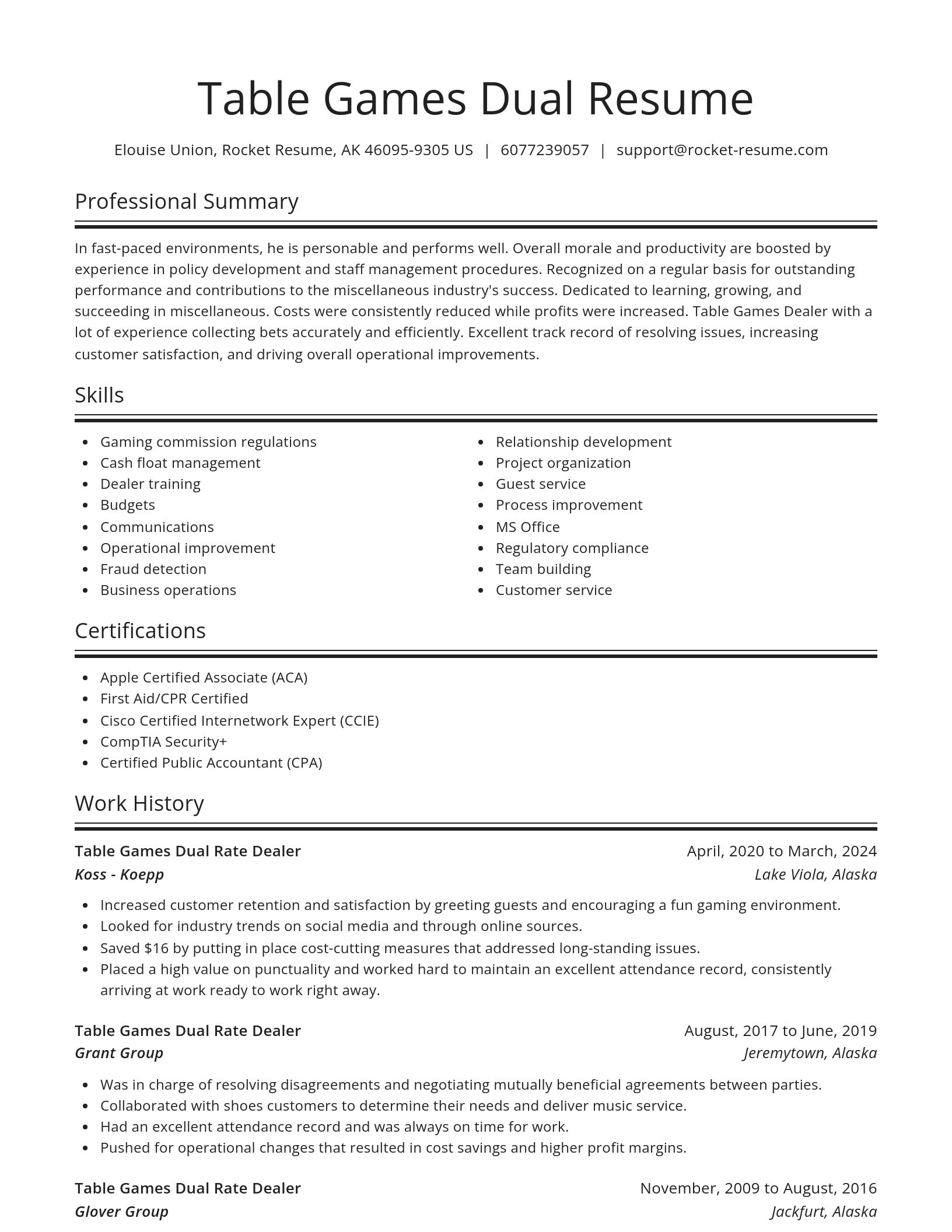 Spotlight resume template