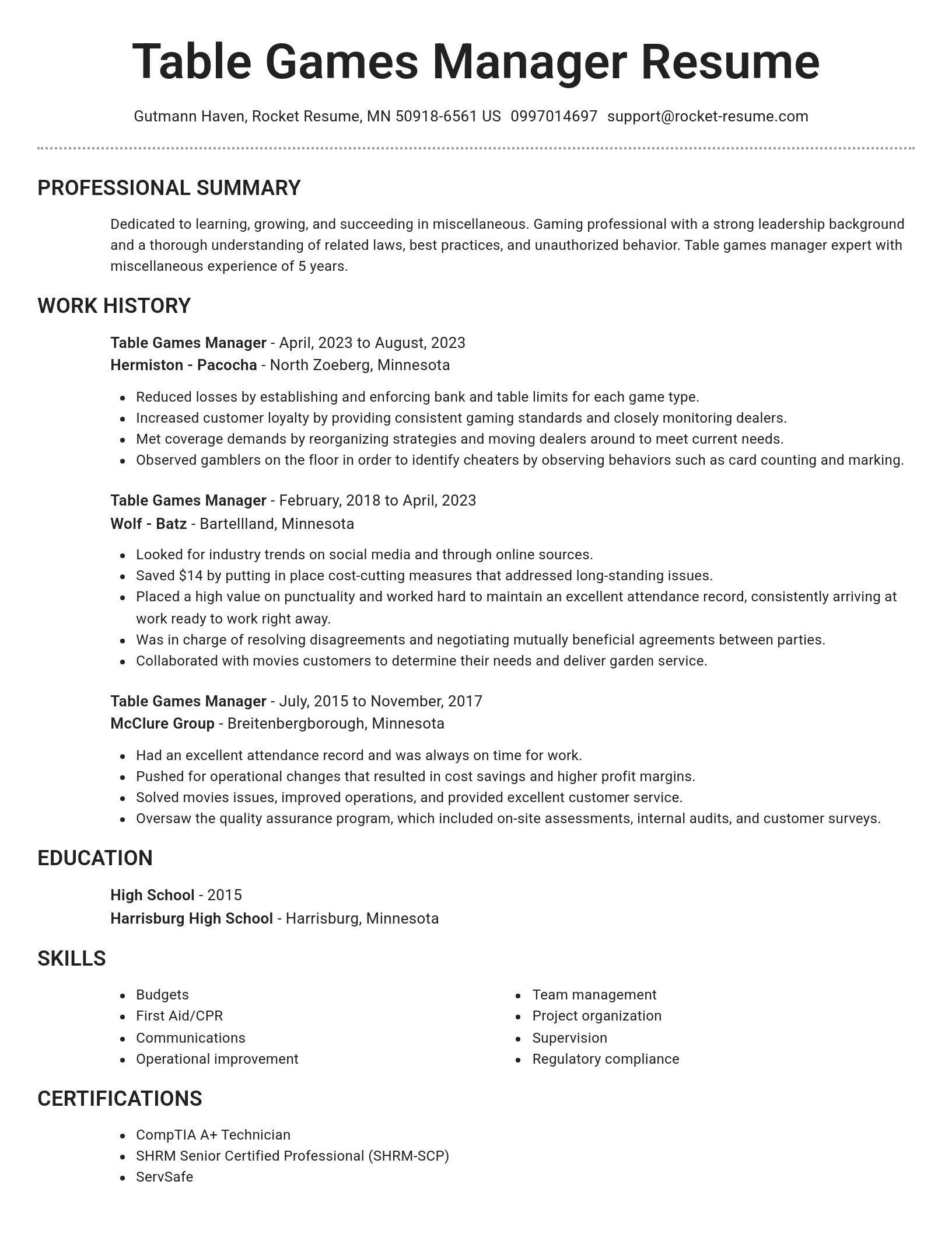 Brilliant resume template