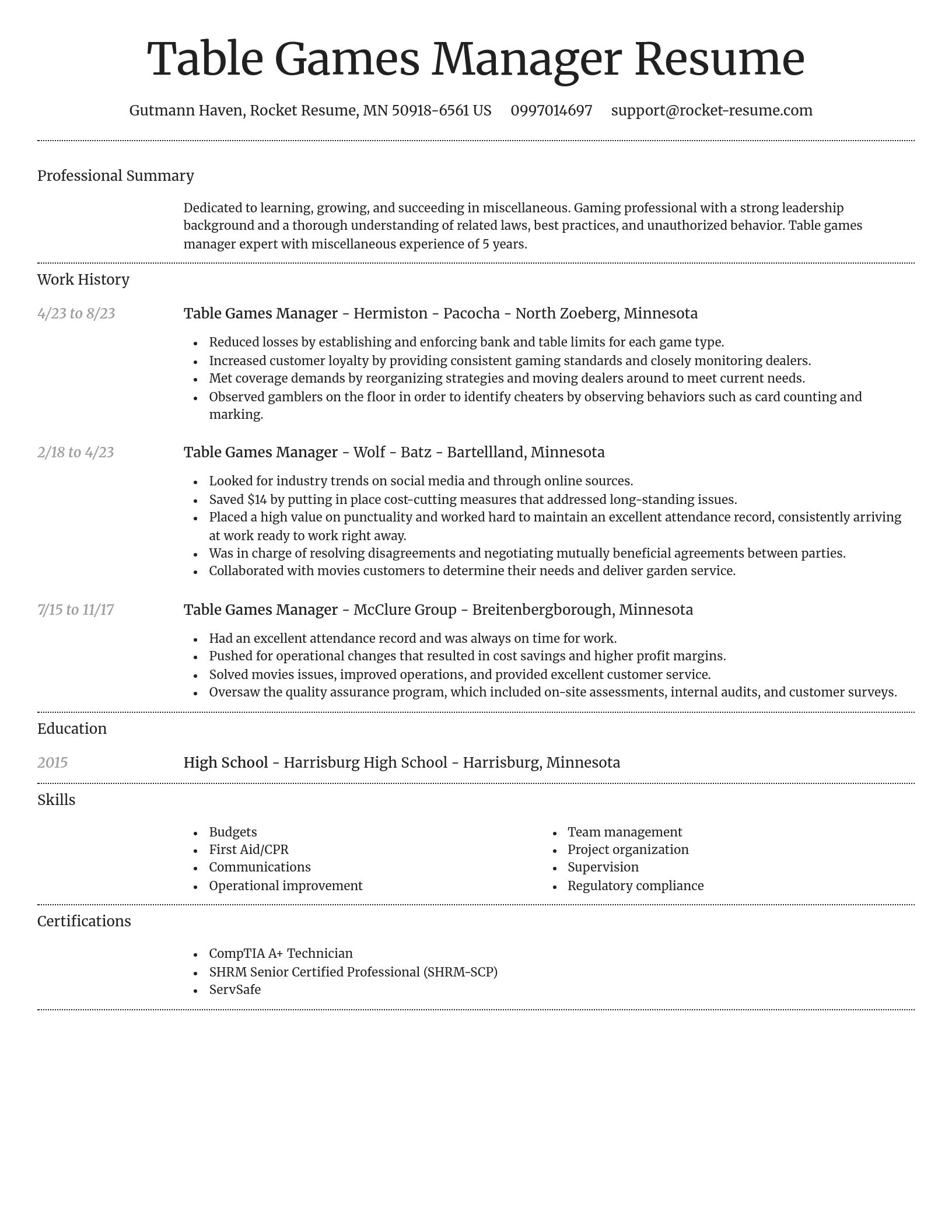 Dignified resume template