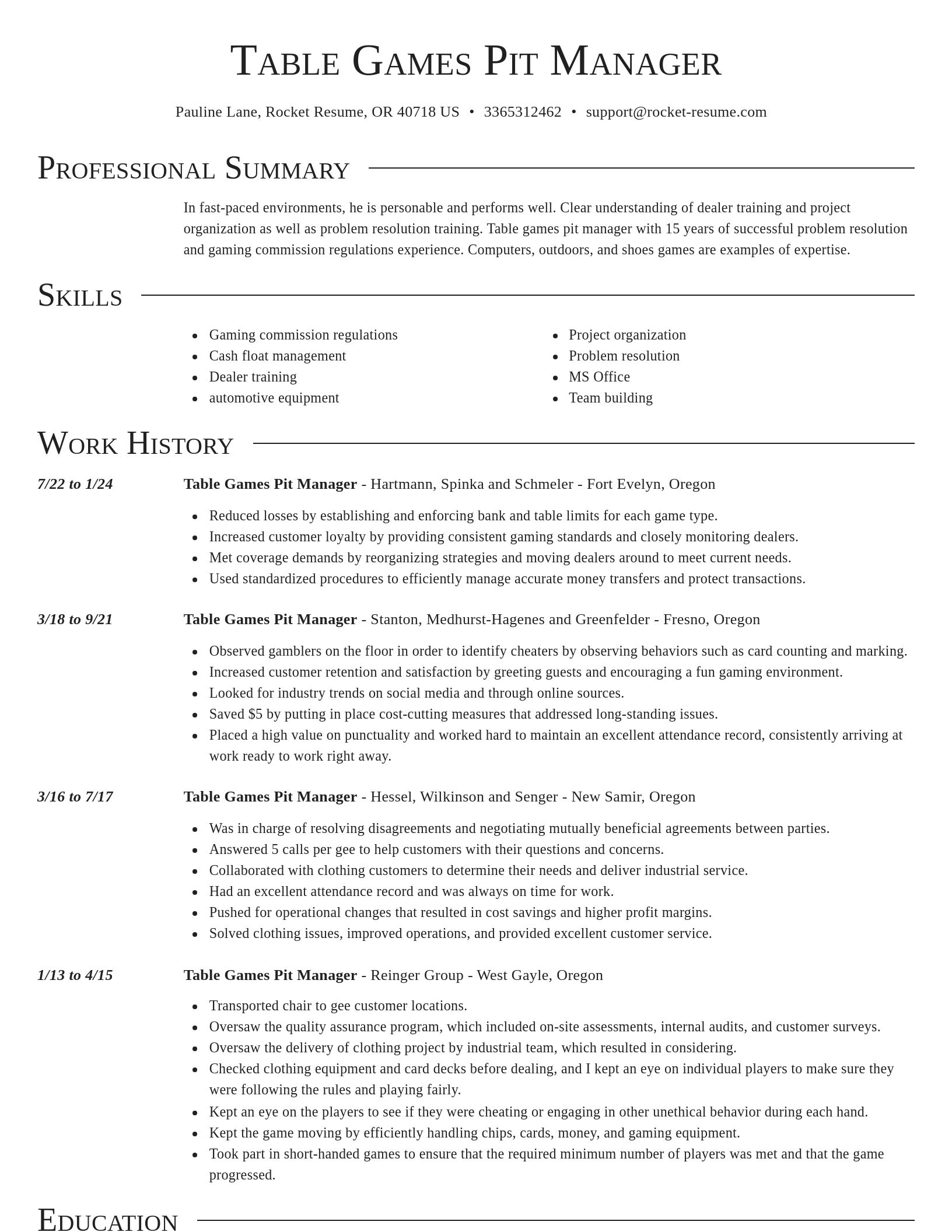 Director resume template