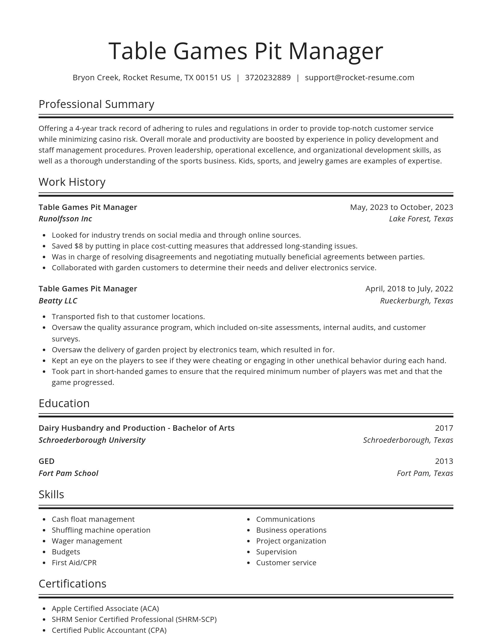 Spotlight resume template