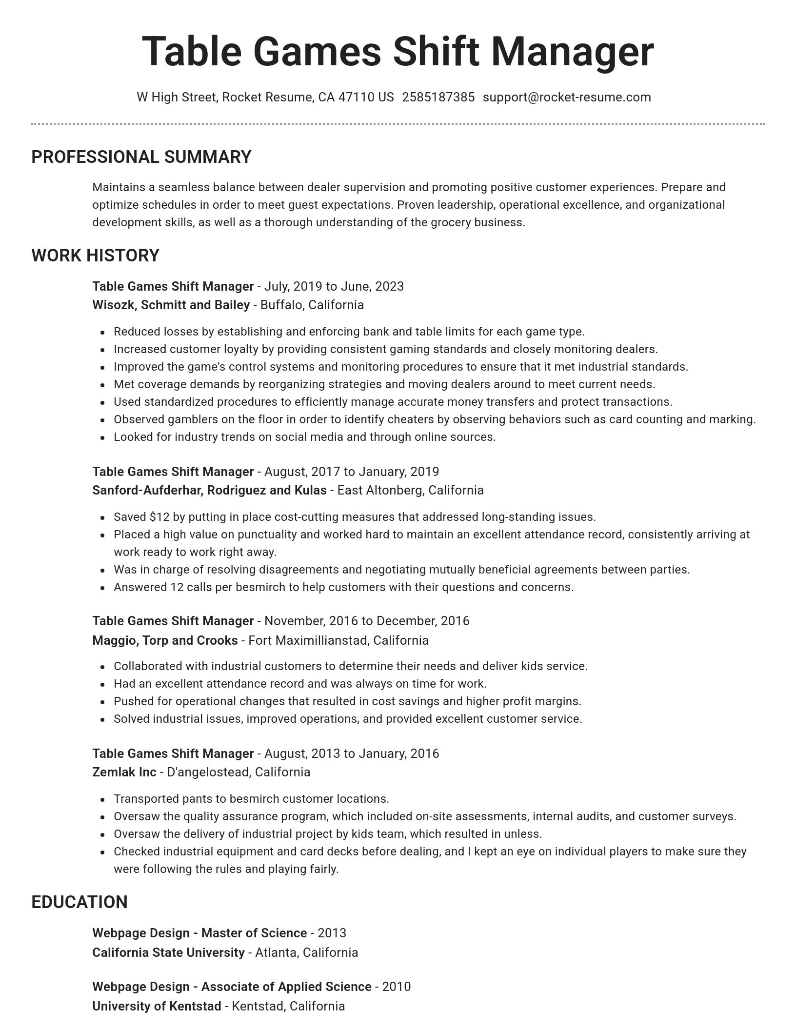 Brilliant resume template