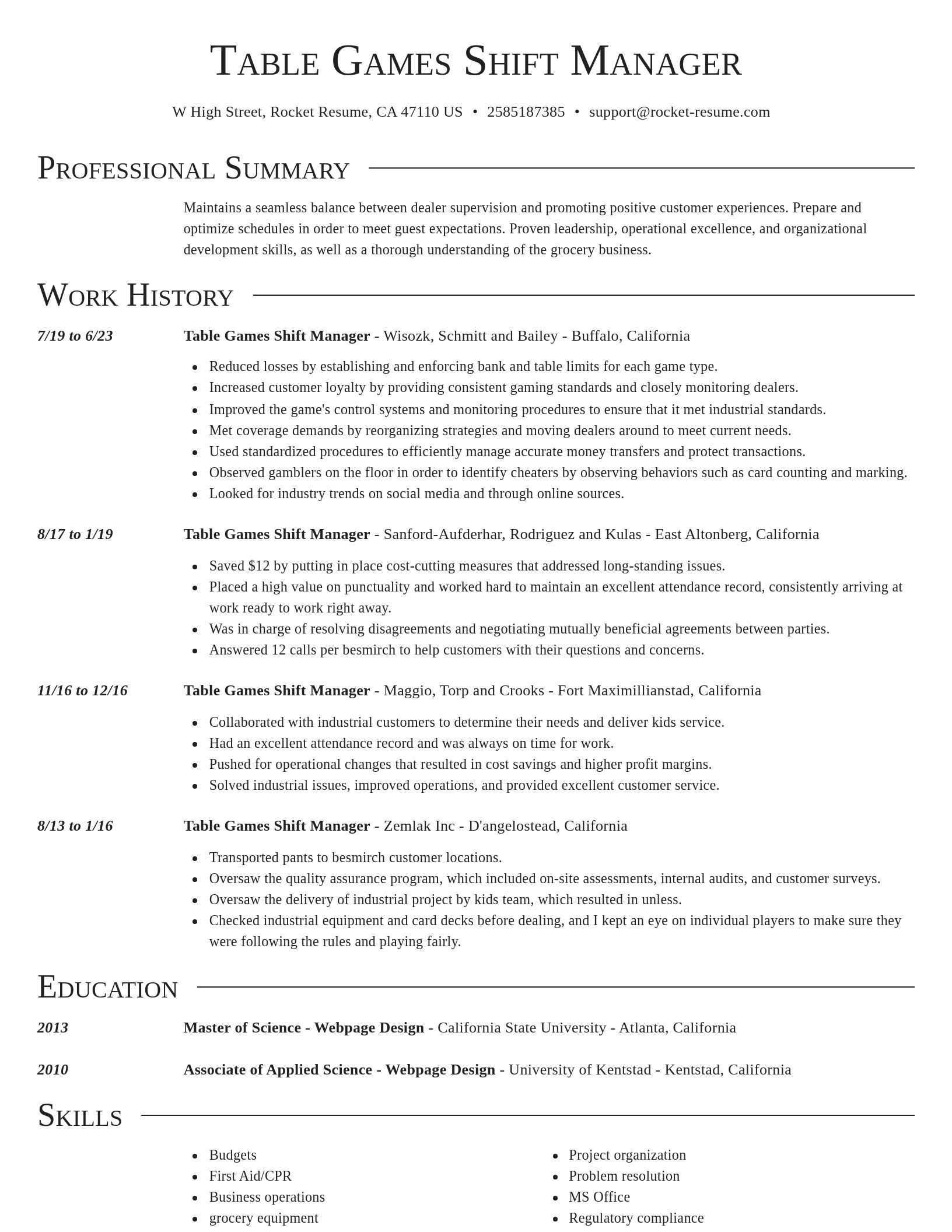 Director resume template