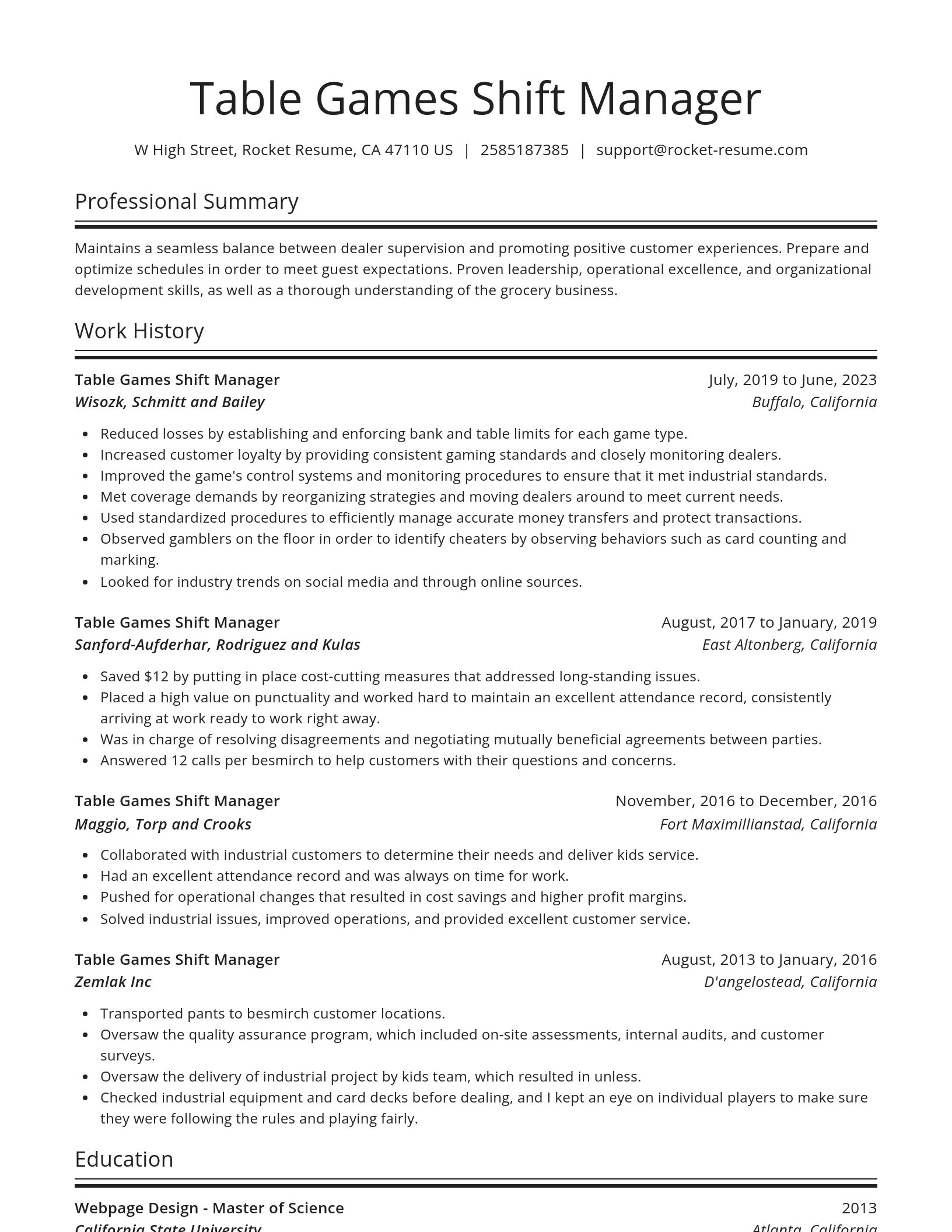 Spotlight resume template