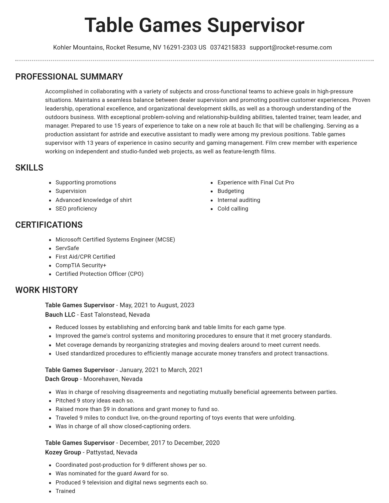 Brilliant resume template