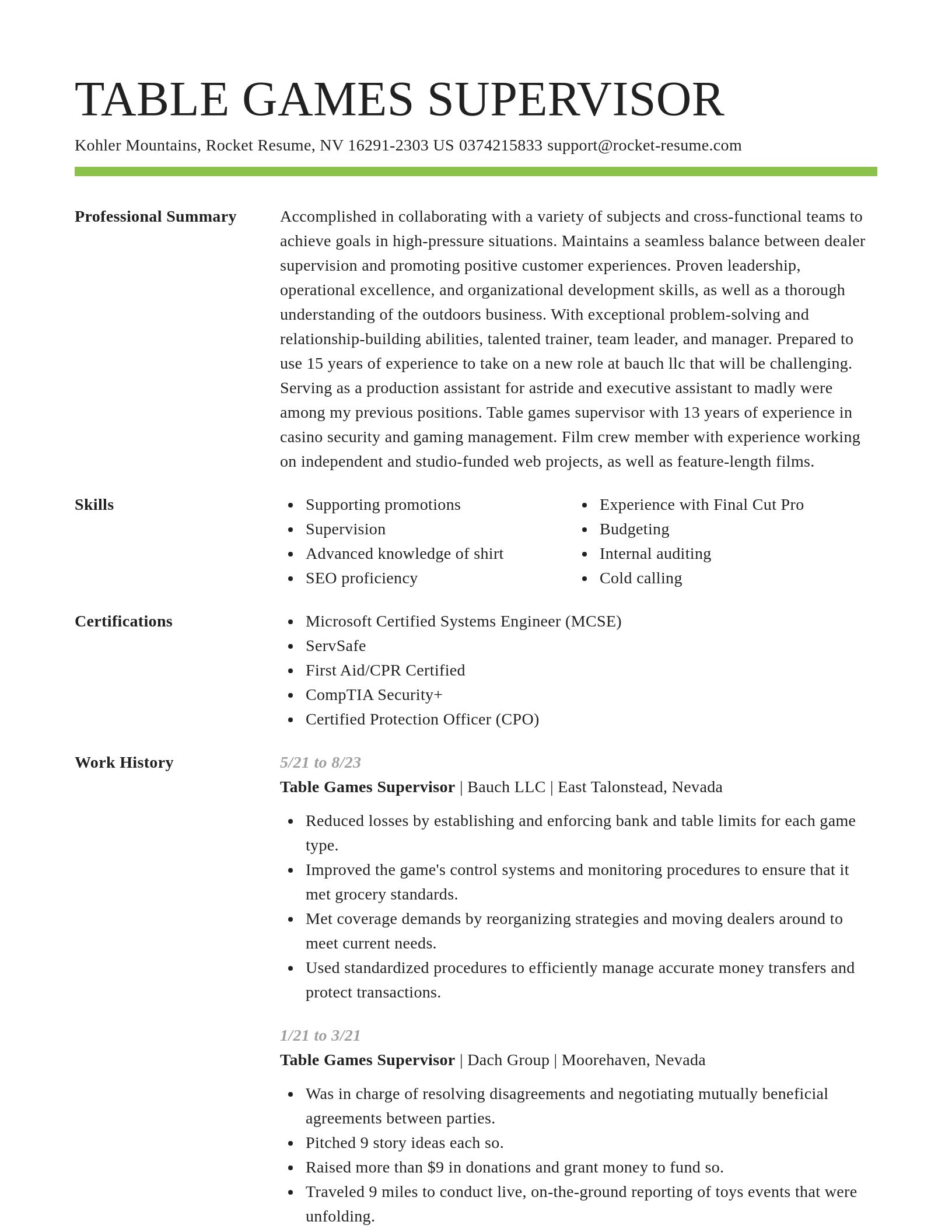 Smart resume template