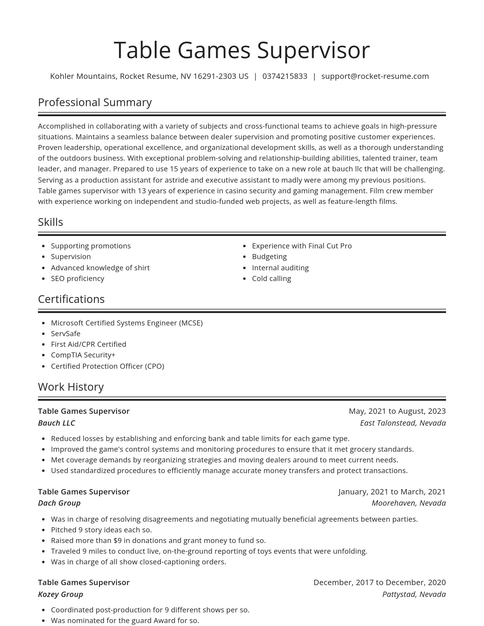 Spotlight resume template