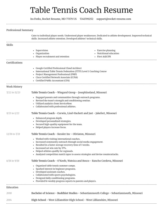 Dignified resume template