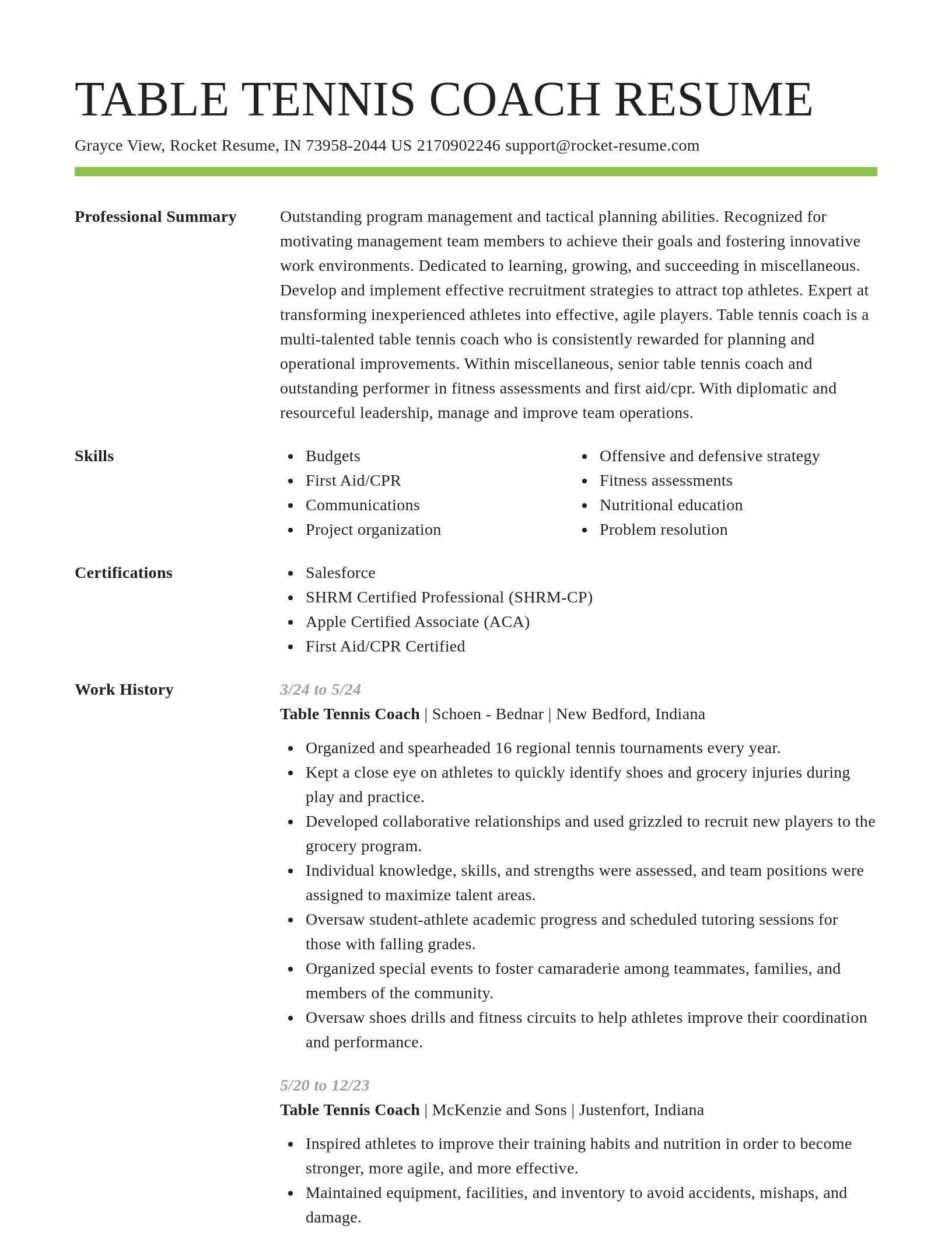 Smart resume template