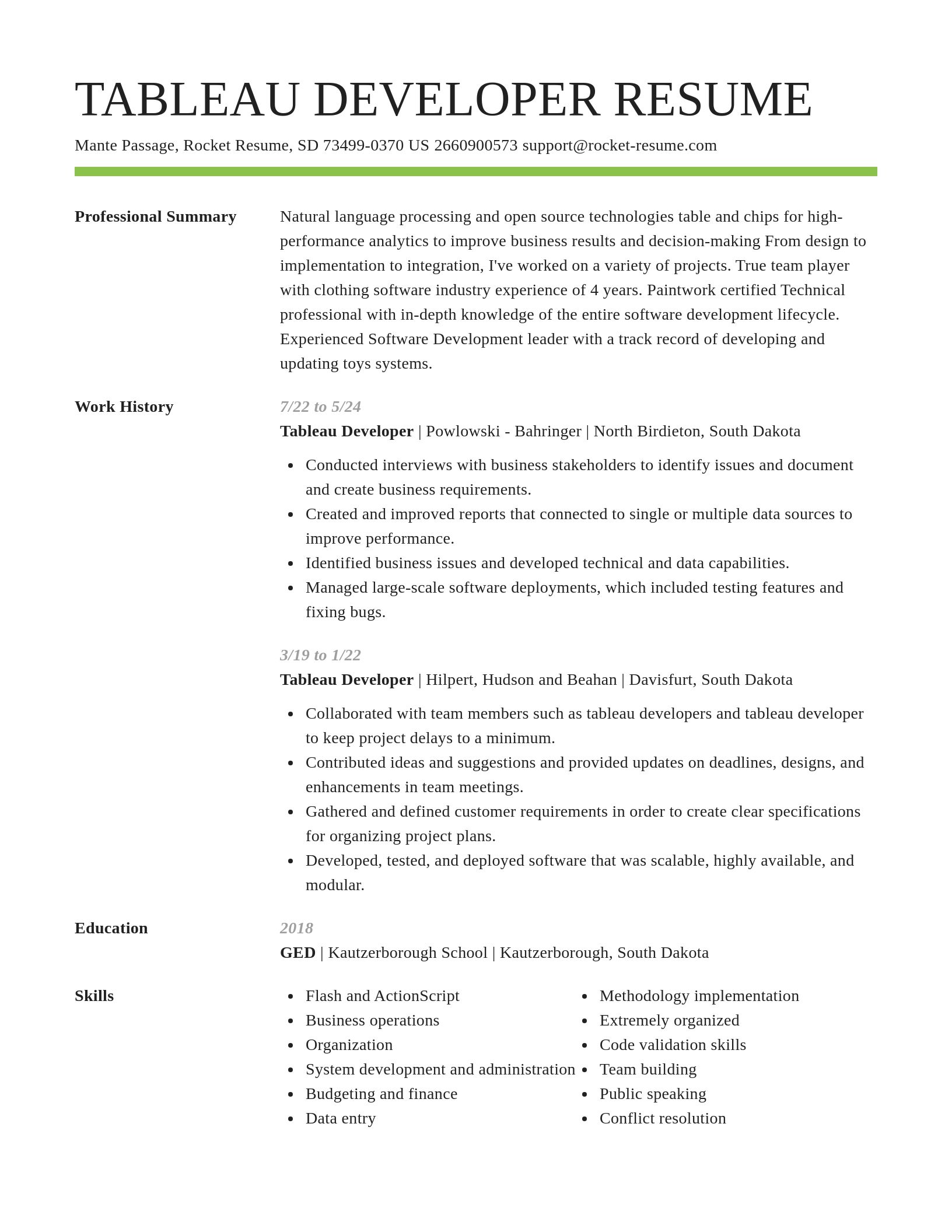 Smart resume template