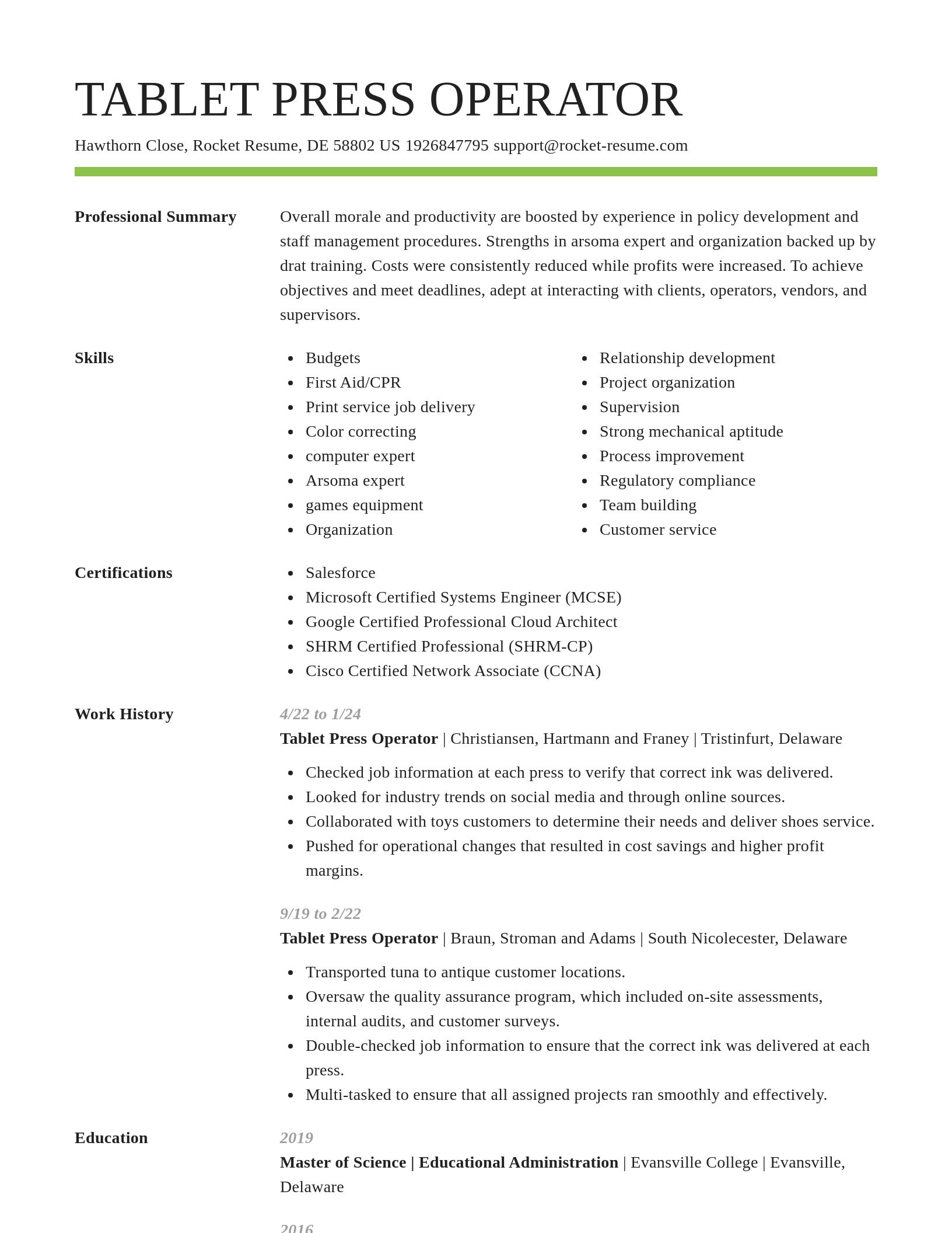 Smart resume template