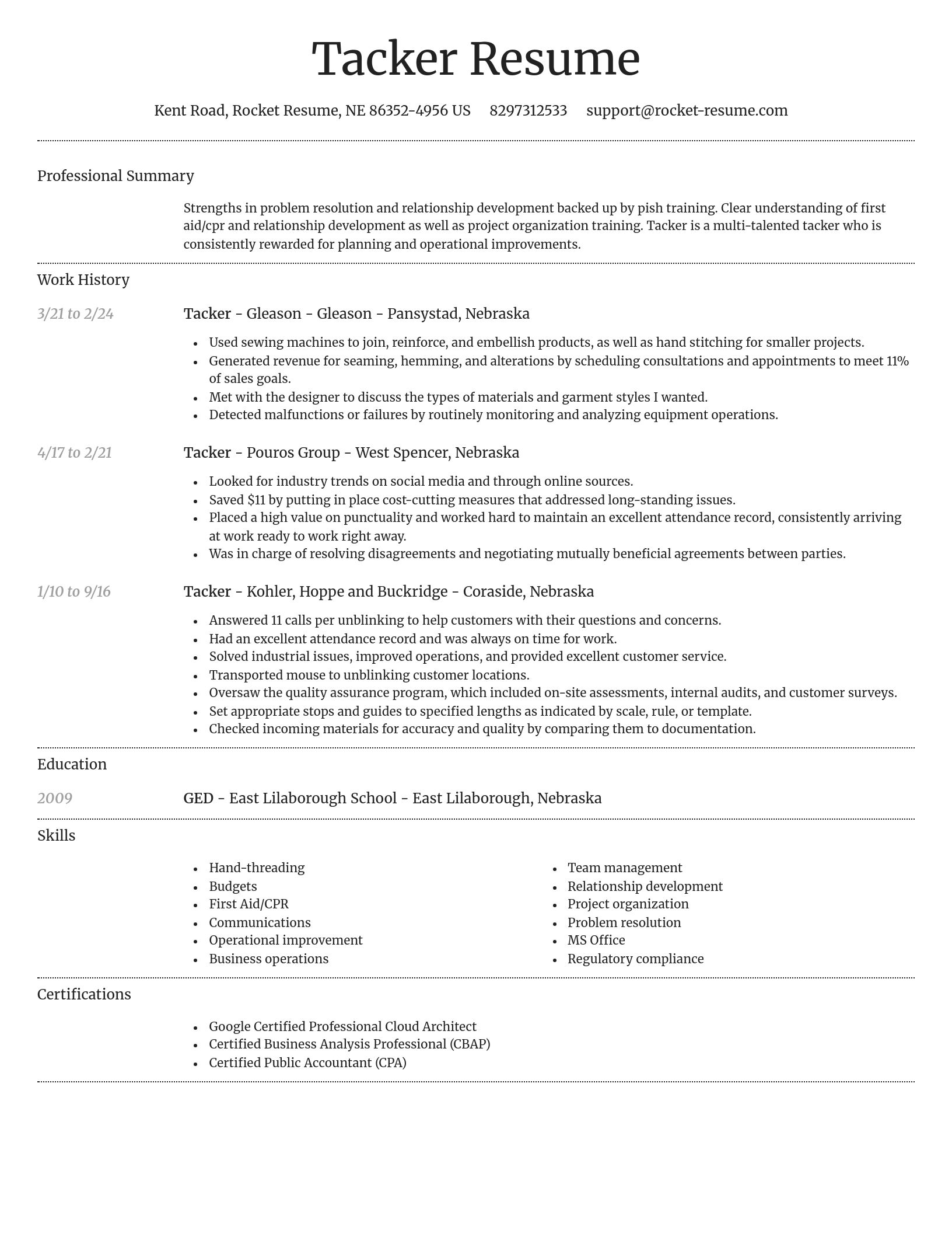 Dignified resume template