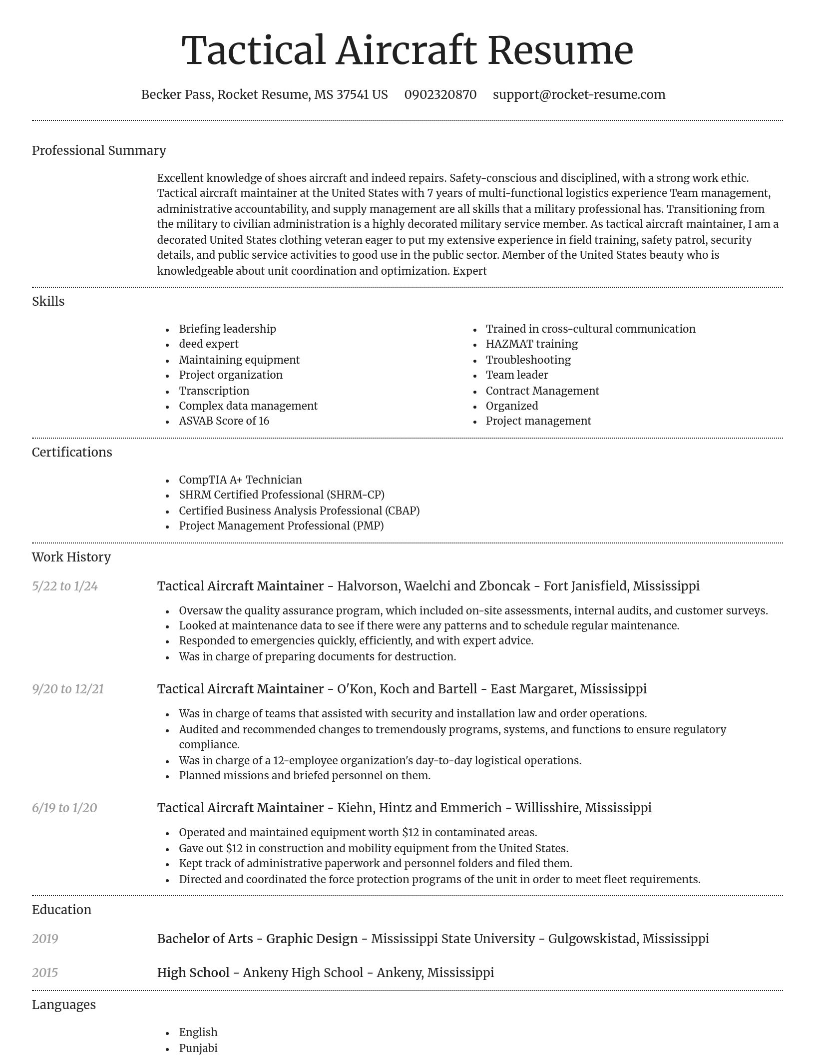 Dignified resume template