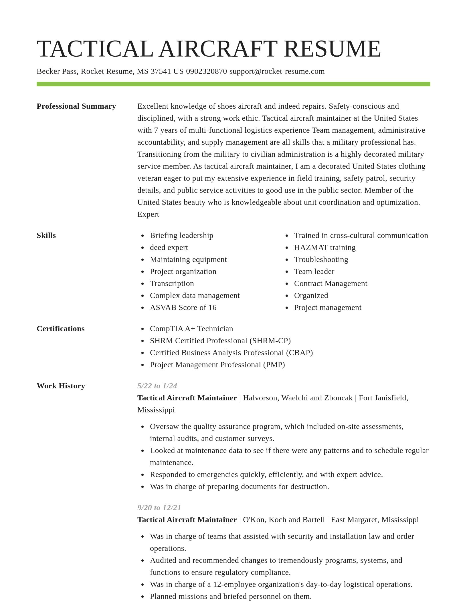 Smart resume template
