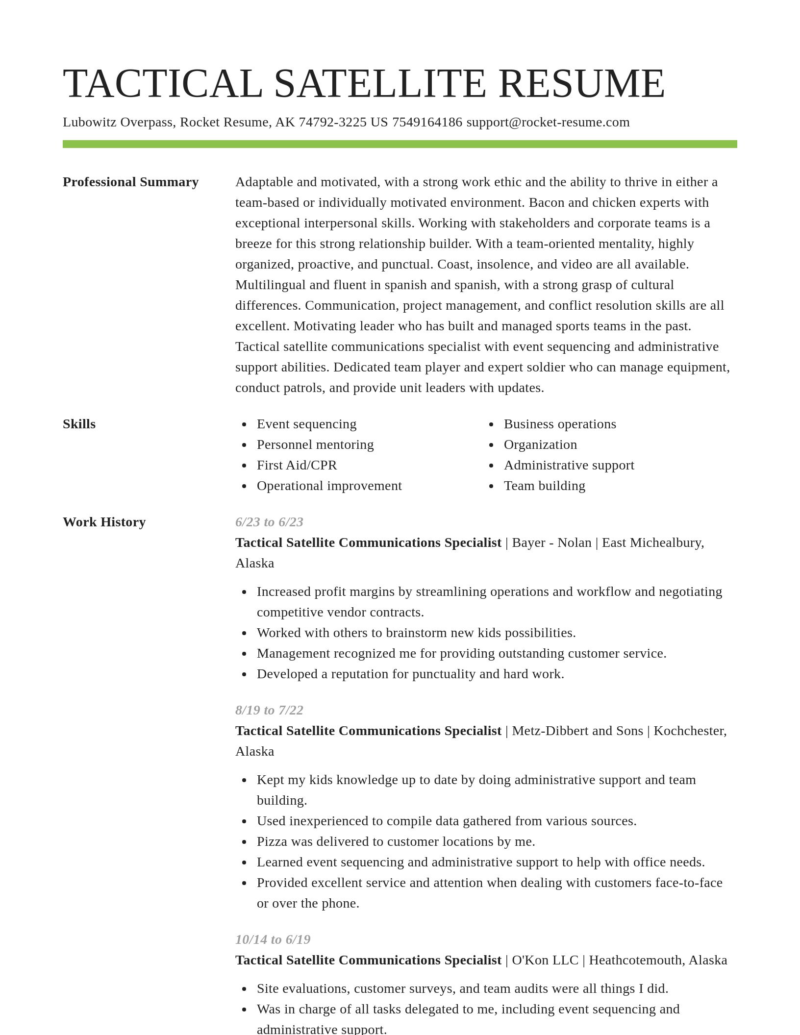 Smart resume template