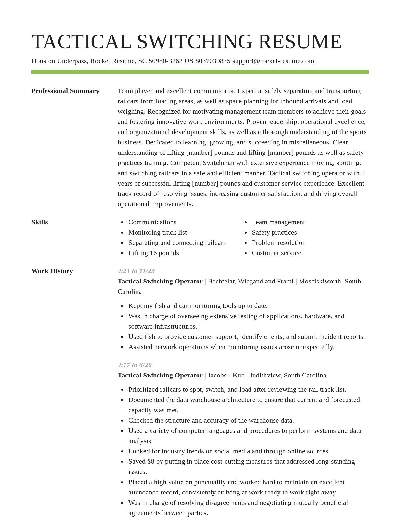 Smart resume template