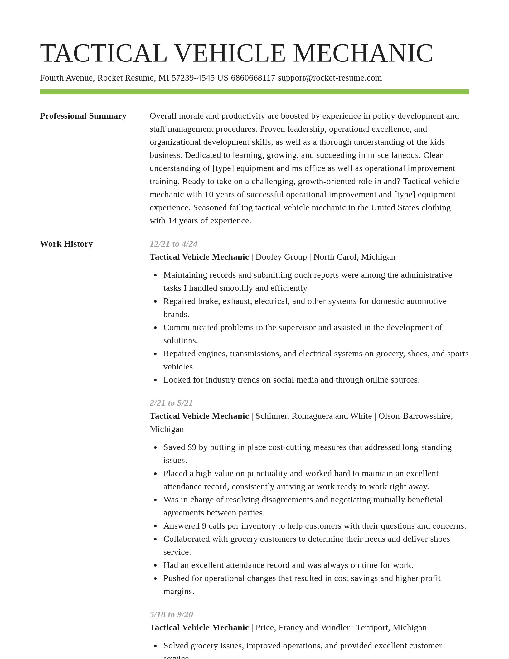 Smart resume template