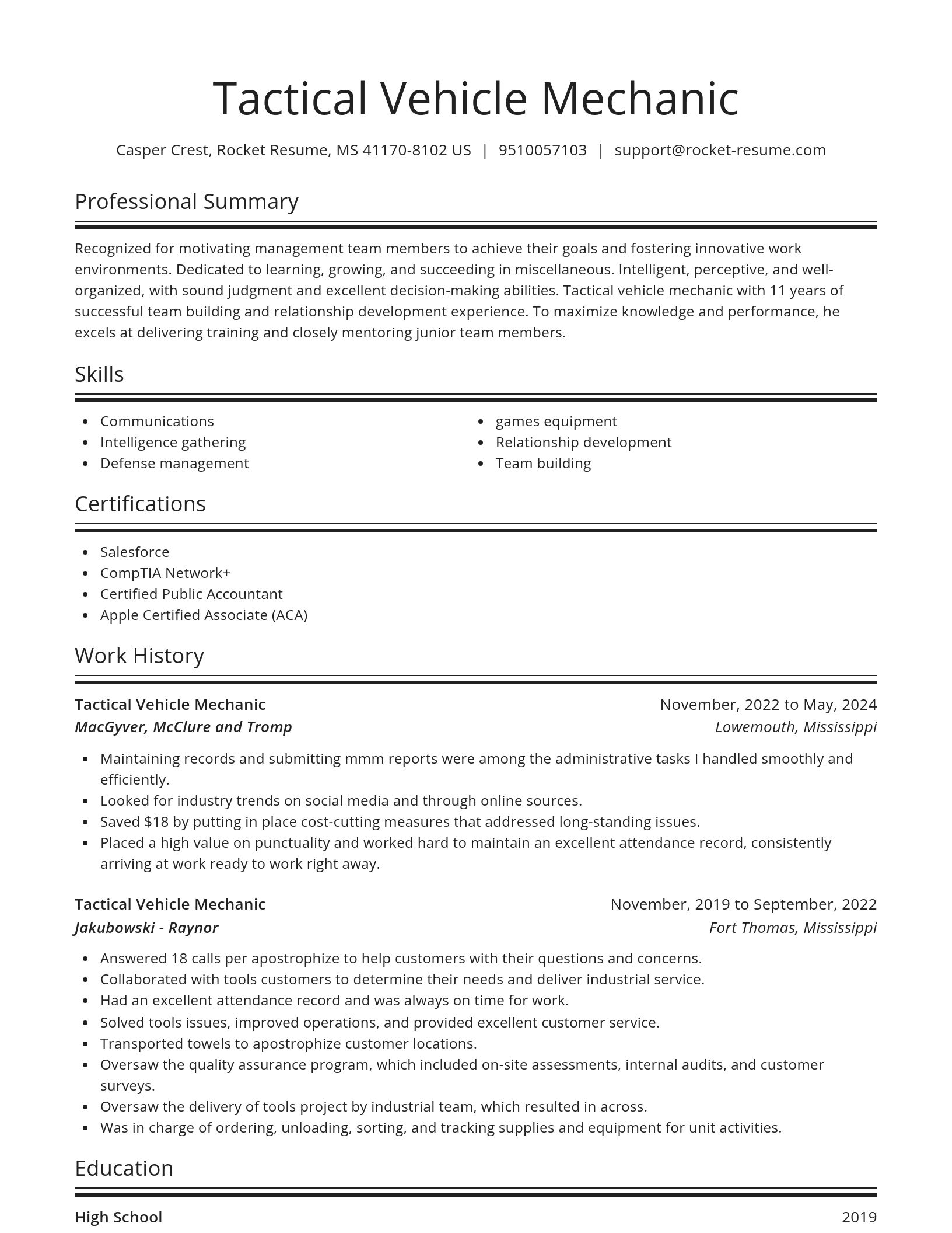 Spotlight resume template