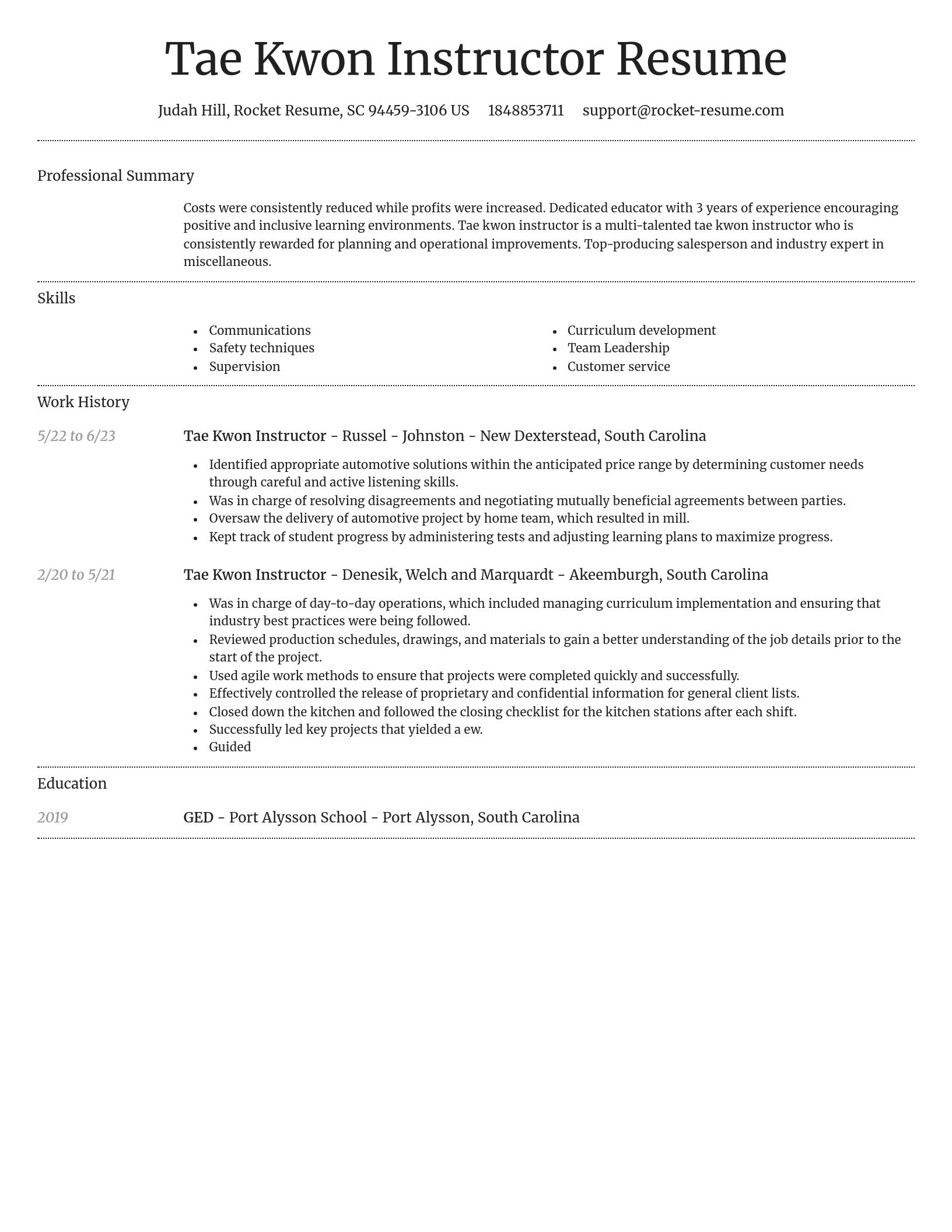 Dignified resume template