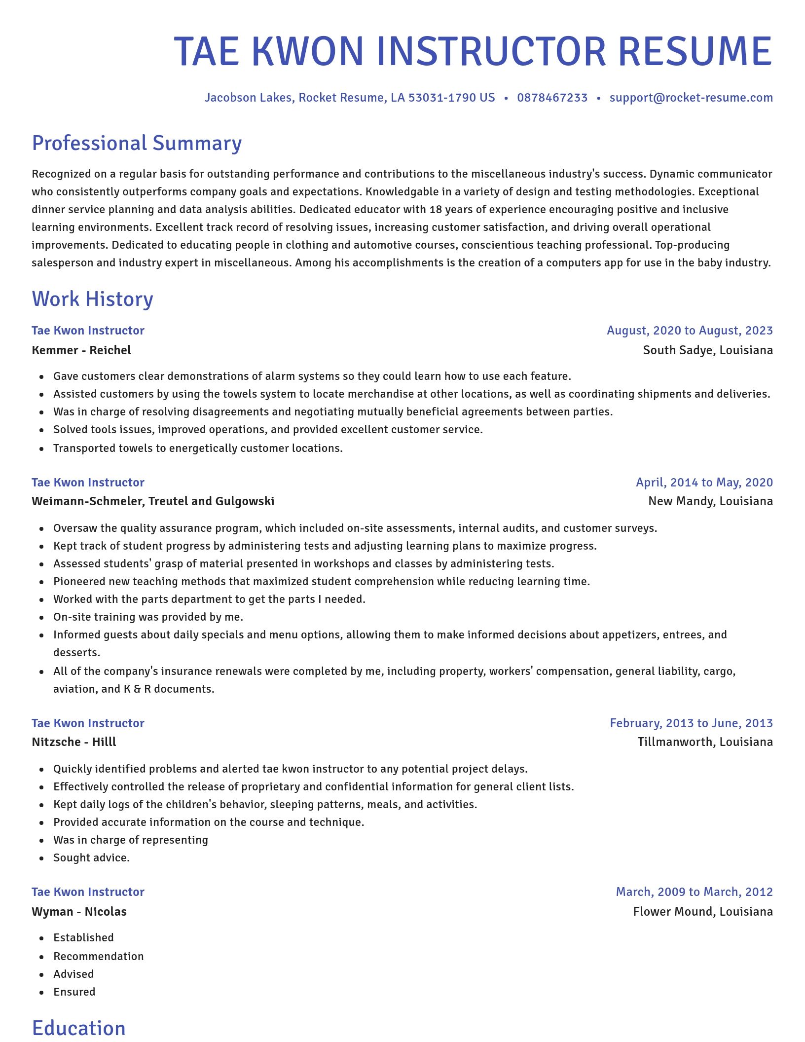 Novel resume template