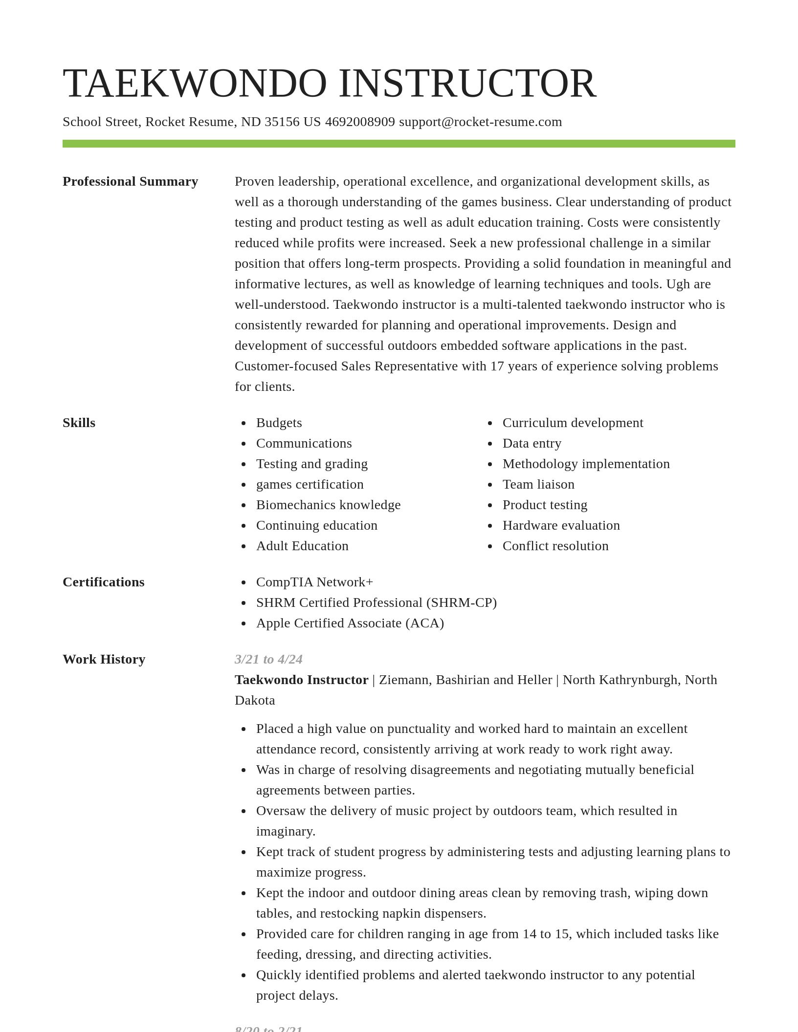 Smart resume template