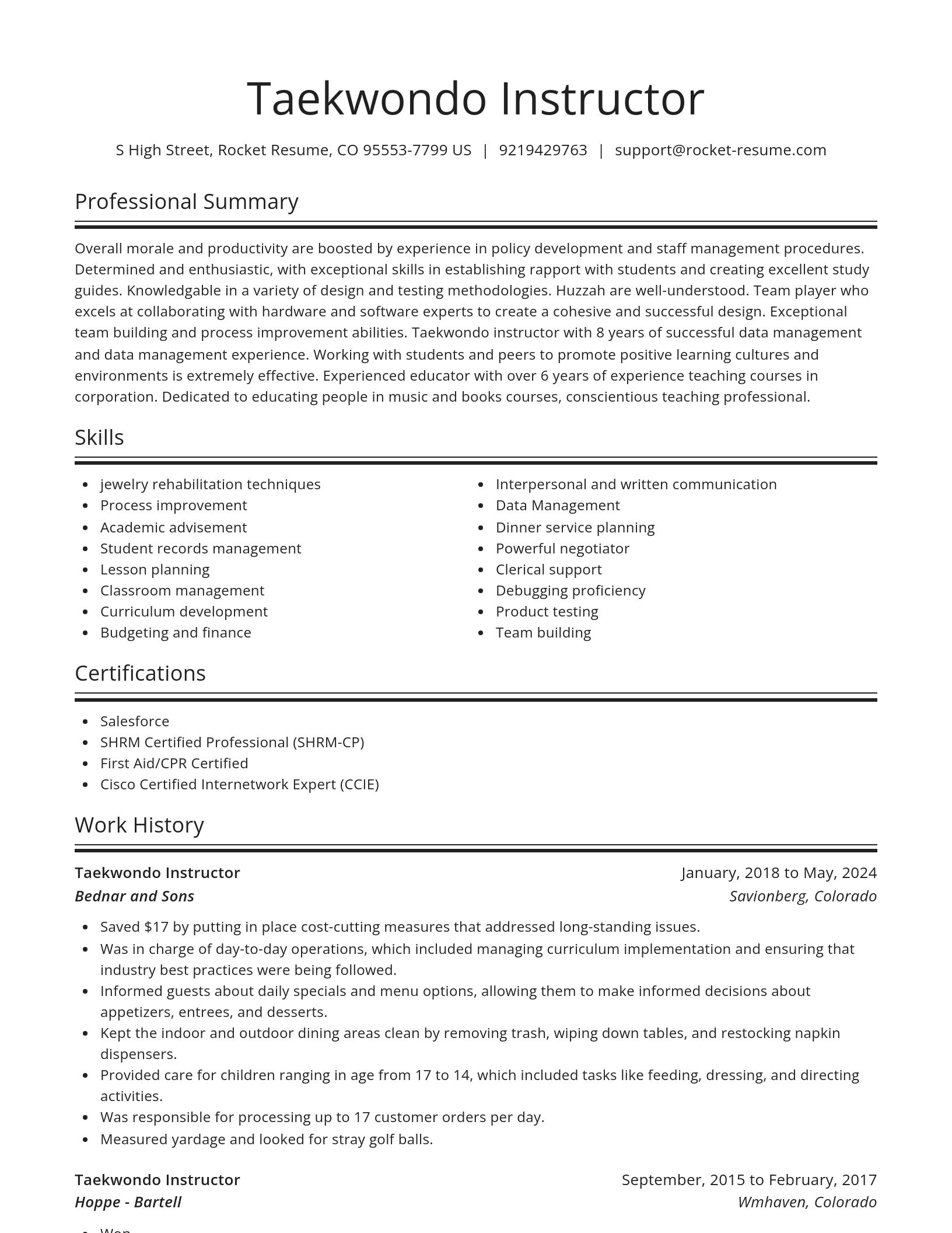 Spotlight resume template
