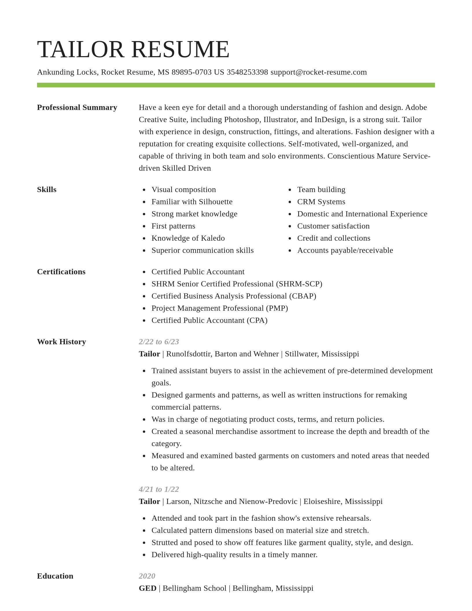 Smart resume template