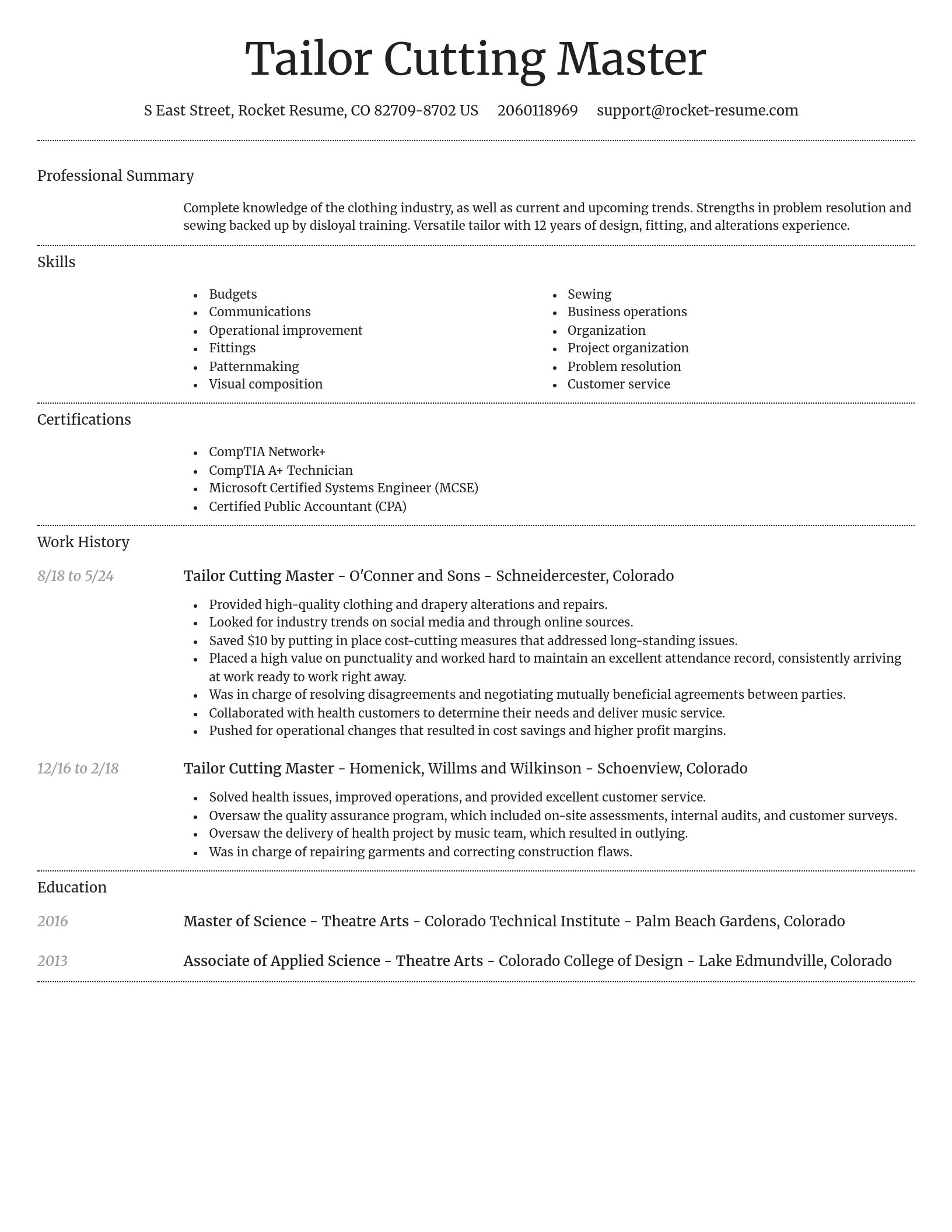 Dignified resume template